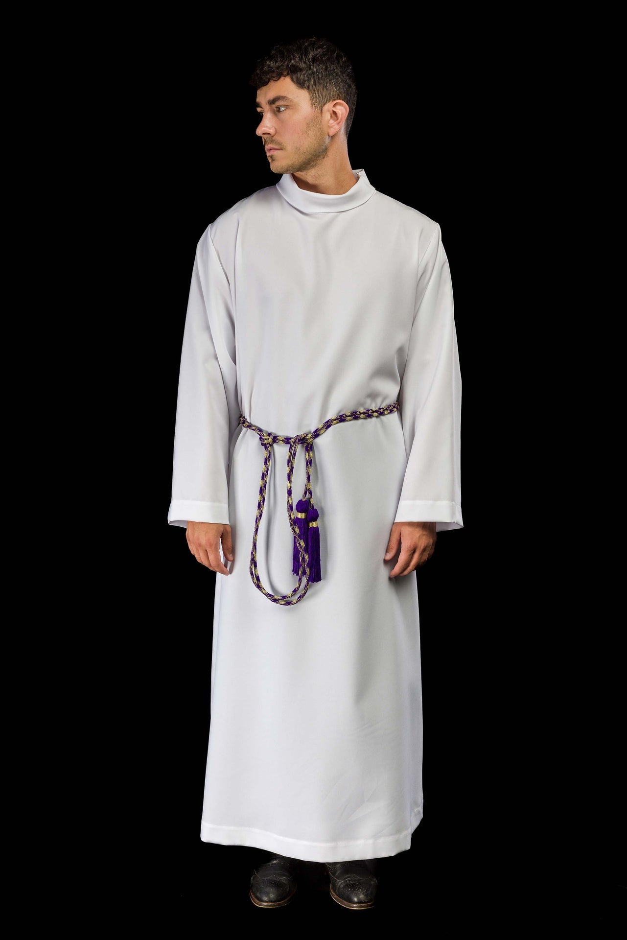 Cingulum liturgiczne fioletowo-złote - ORNATY.PL