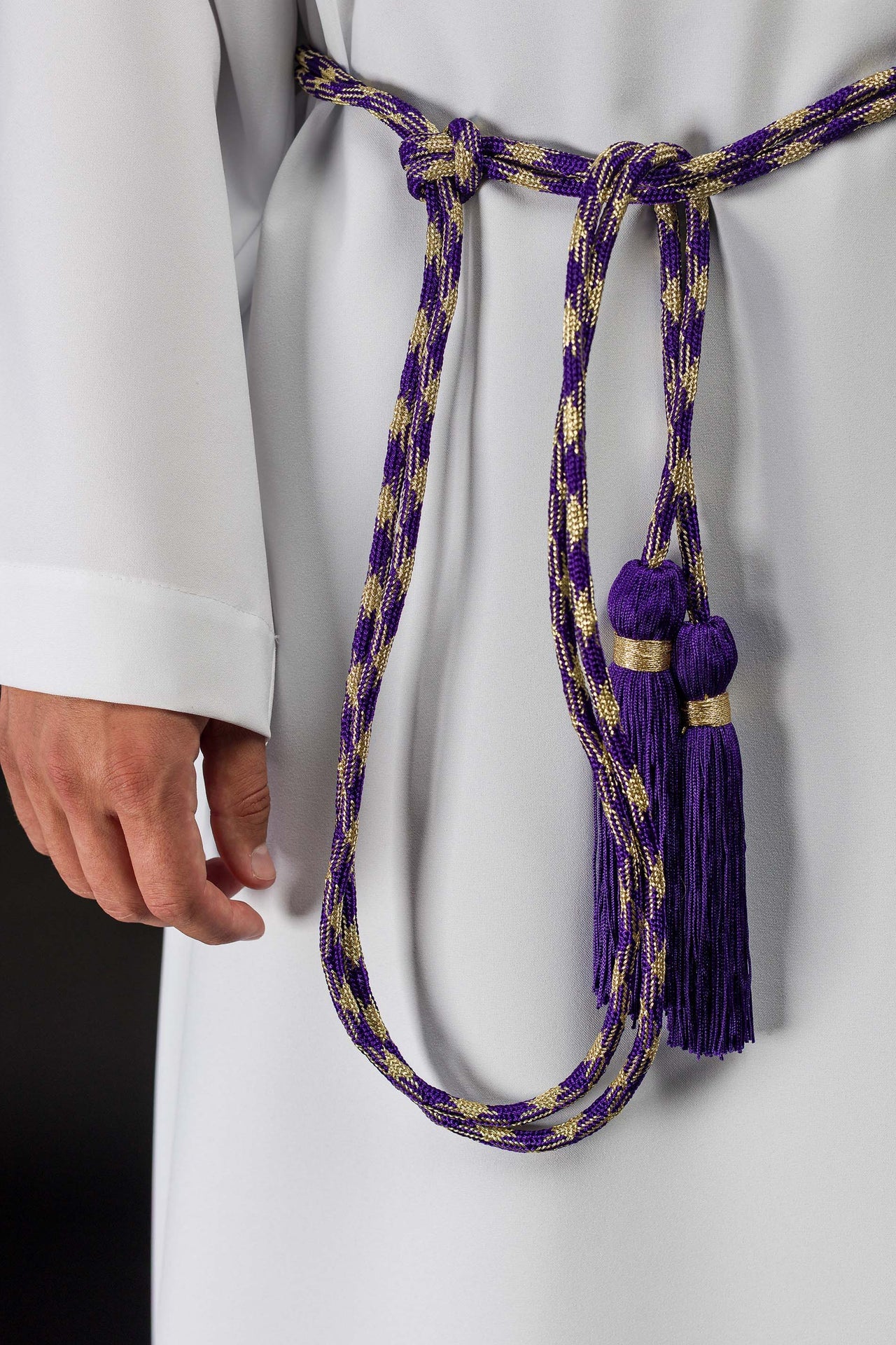 Cingulum liturgiczne fioletowo-złote - ORNATY.PL