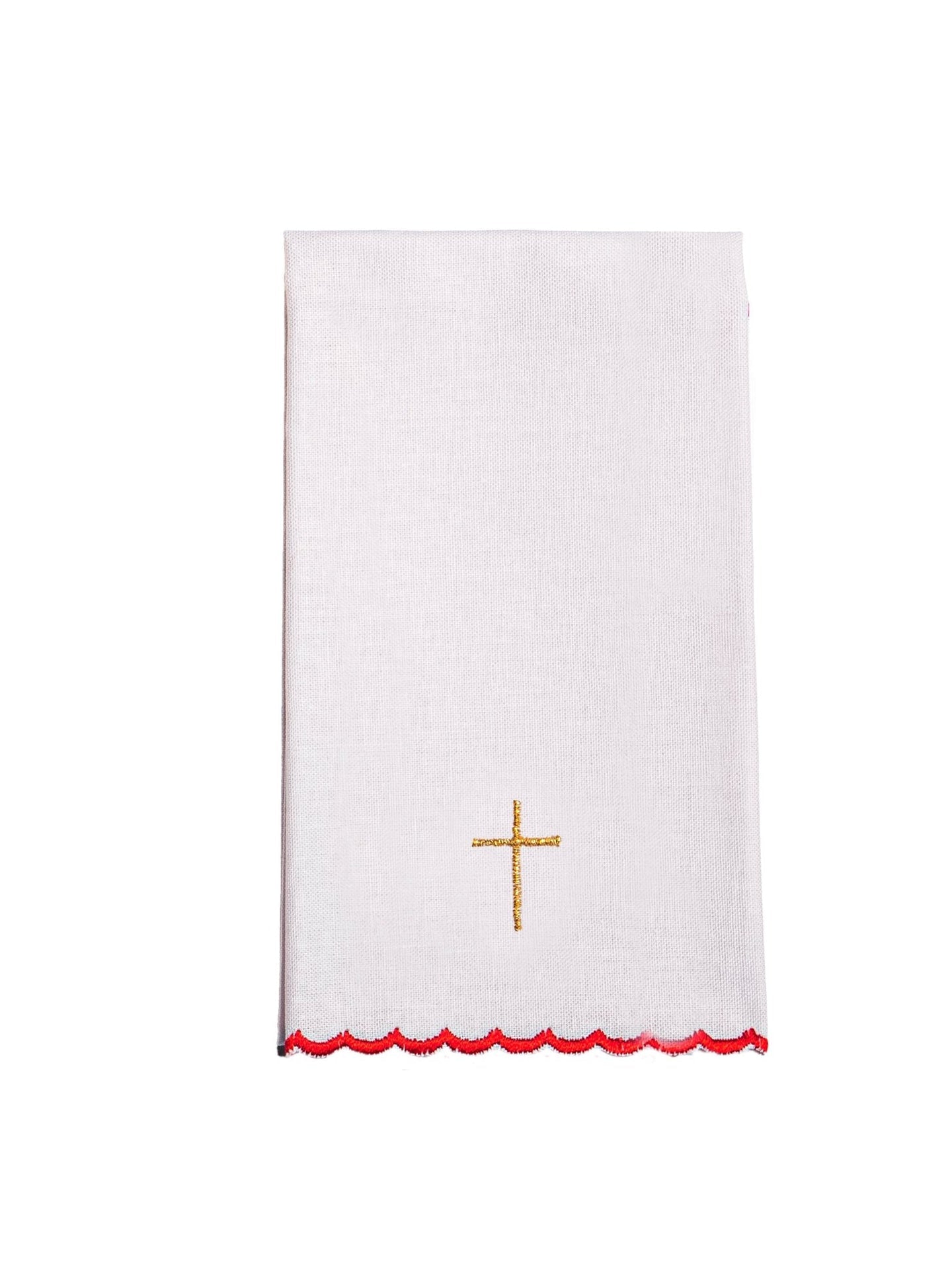 Bielizna Kielichowa Haftowana Czerwona IHS - Komplet Liturgiczny - alba.pl