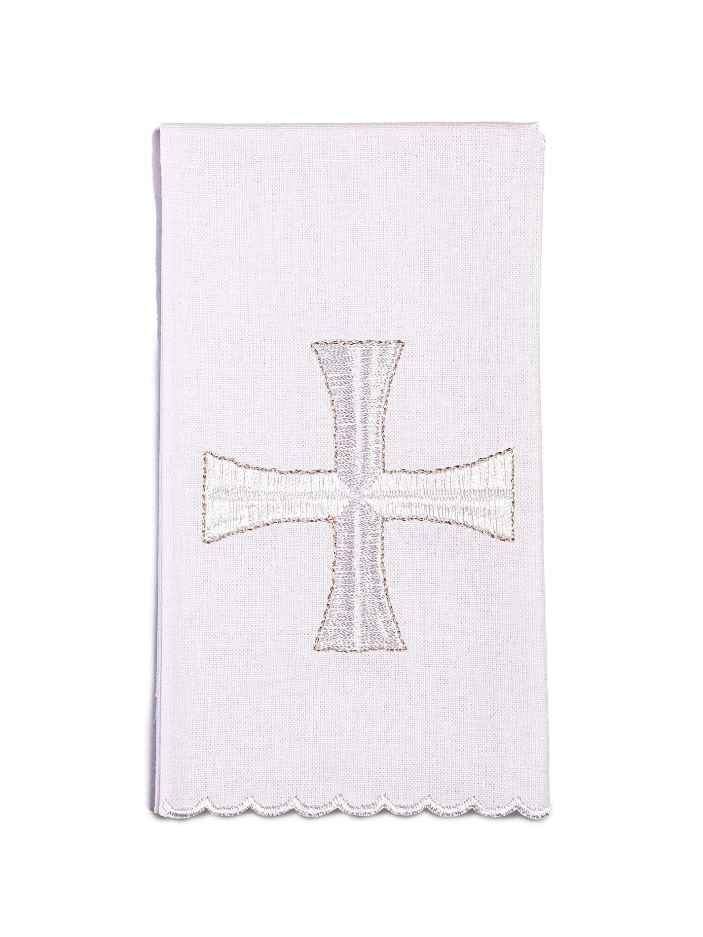 Bielizna Kielichowa Haftowana Srebrna - Komplet Liturgiczny z Krzyżem - alba.pl