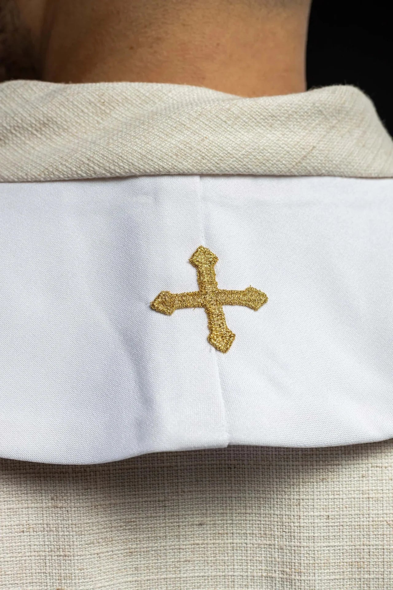 Długa stuła haftowana Ślubna w kolorze białym