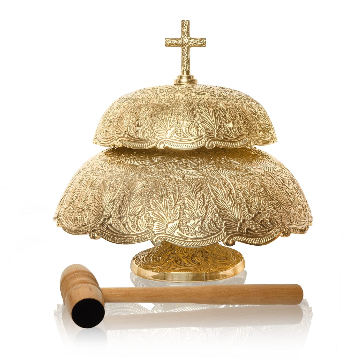 Gong Mosiężny Liturgiczny - Ręcznie Wykonany z Drewnianym Młotkiem - alba.pl