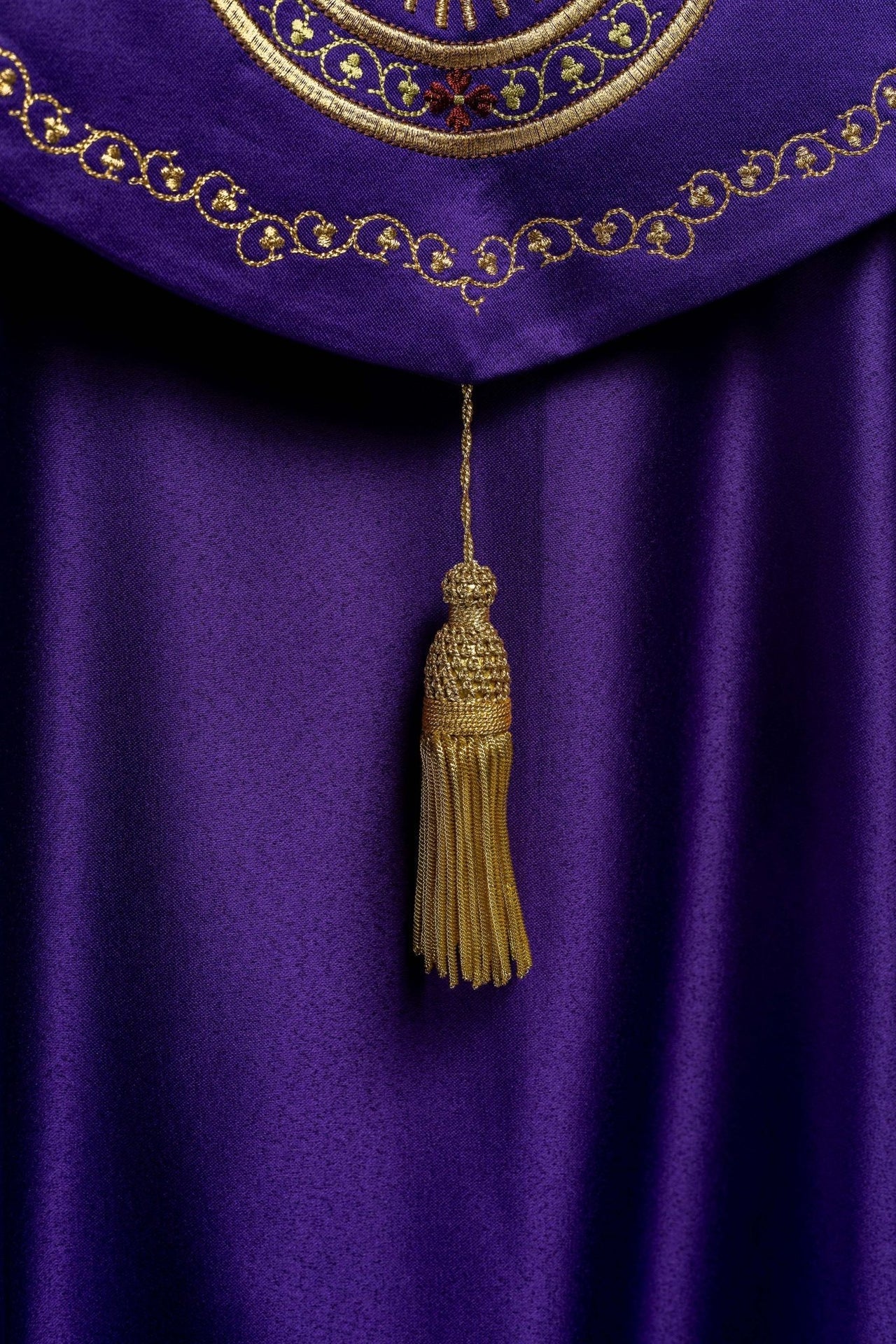 Kapa Eucharystyczna Fioletowa z Monogramem IHS - Satyna Nabłyszczana - alba.pl