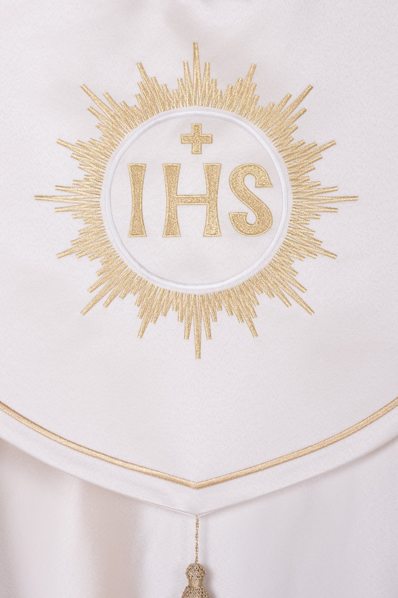 Kapa eucharystyczna z motywem IHS ecru - alba.pl
