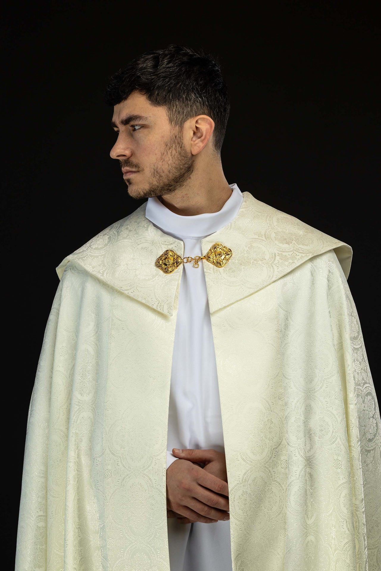 Kapa liturgiczna żakardowa ecru - alba.pl
