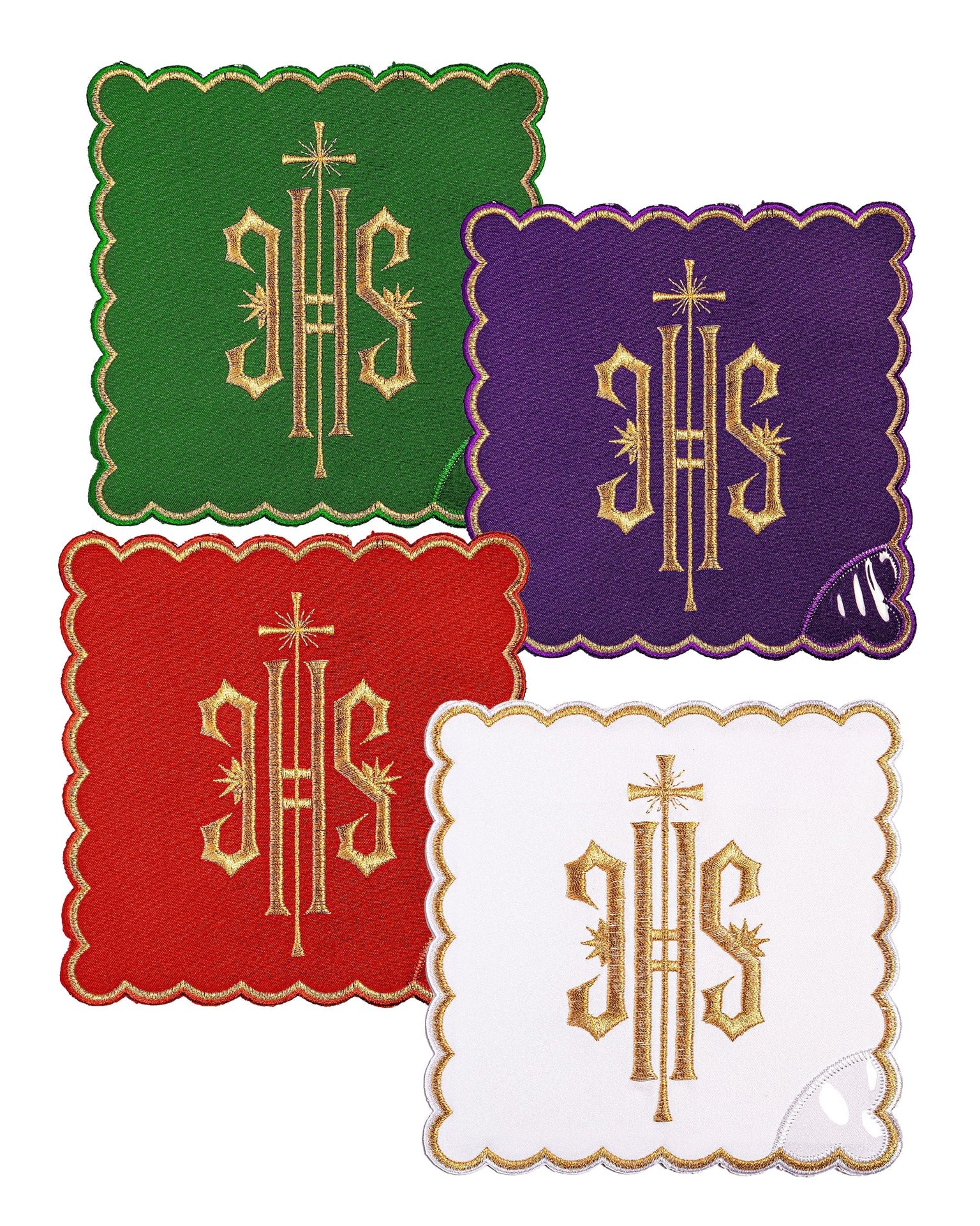 Zestaw palek z symbolem IHS w czterech kolorach liturgicznych - ORNATY.PL