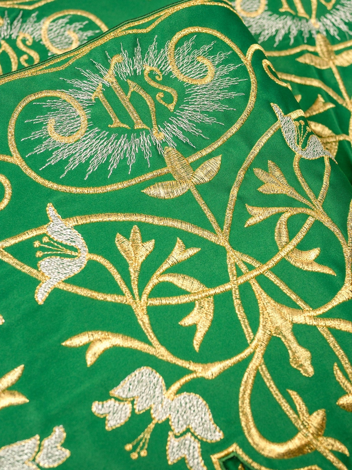 Metraż Liturgiczny Zielony z Monogramem IHS - Polska Produkcja - alba.pl