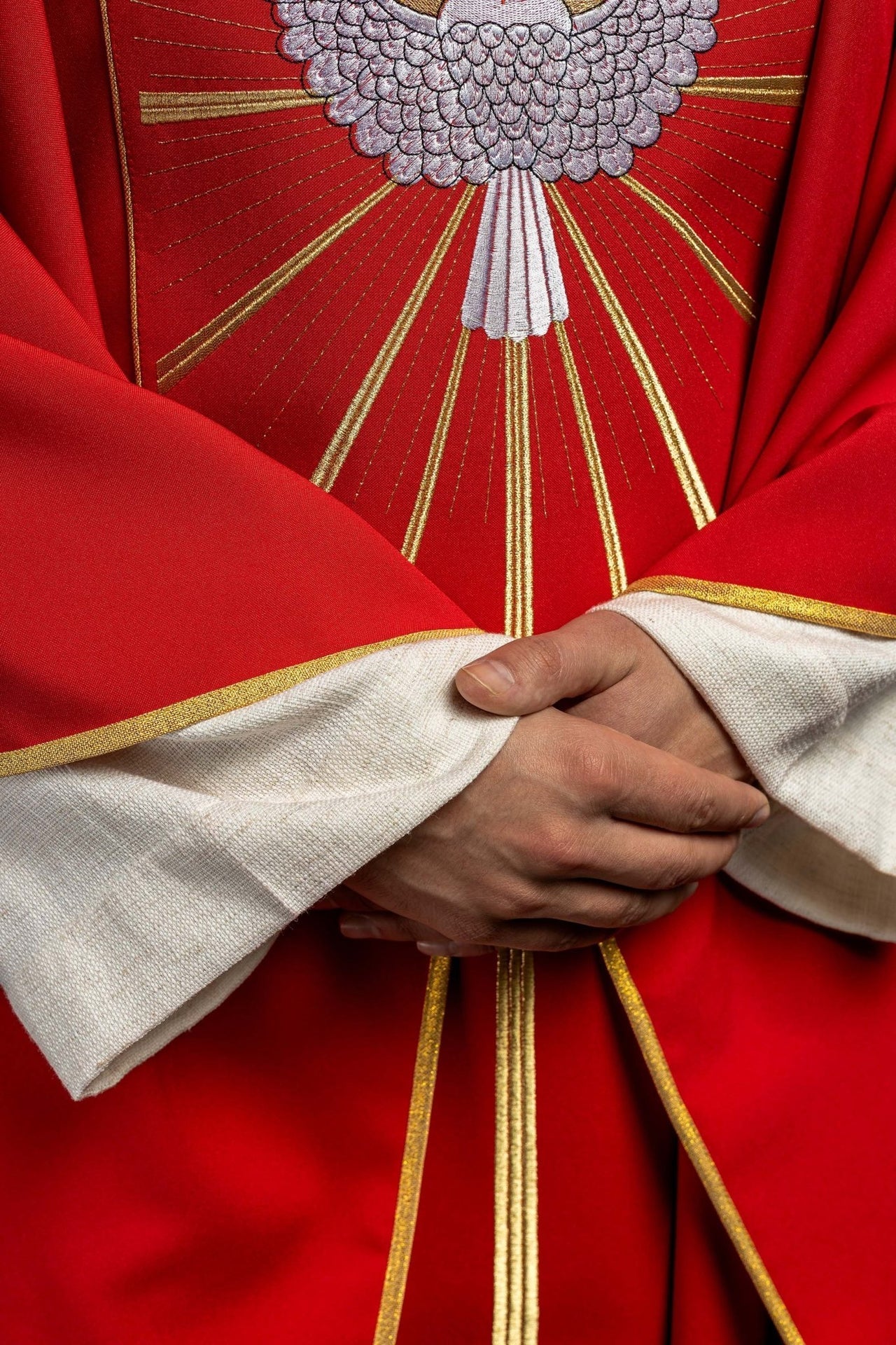 Ornat Czerwony z Duchem Świętym i Językami Ognia - alba.pl