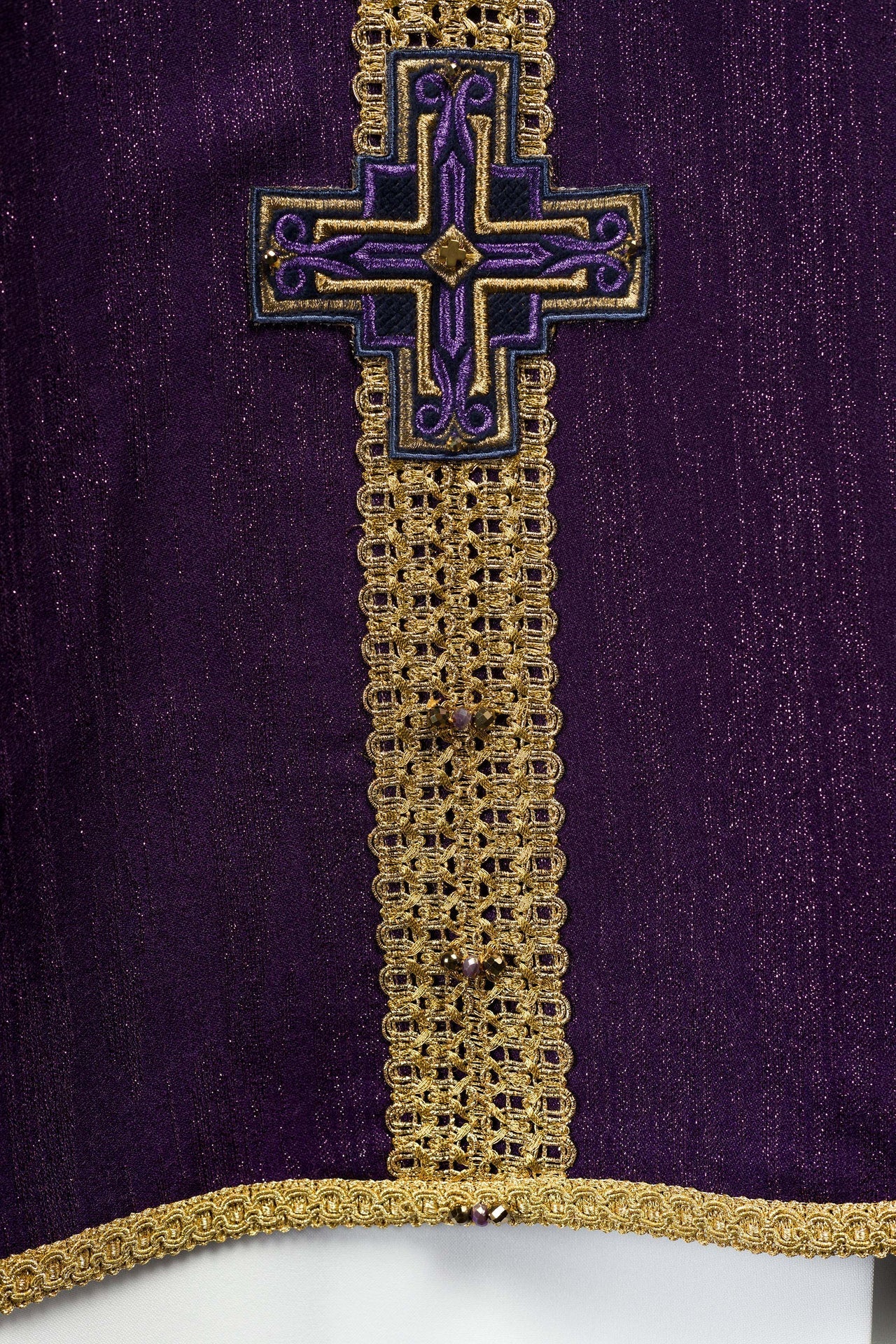 Ornat Fioletowy z Kamieniami Naturalnymi Ręcznie Wykonany - Handmade - alba.pl