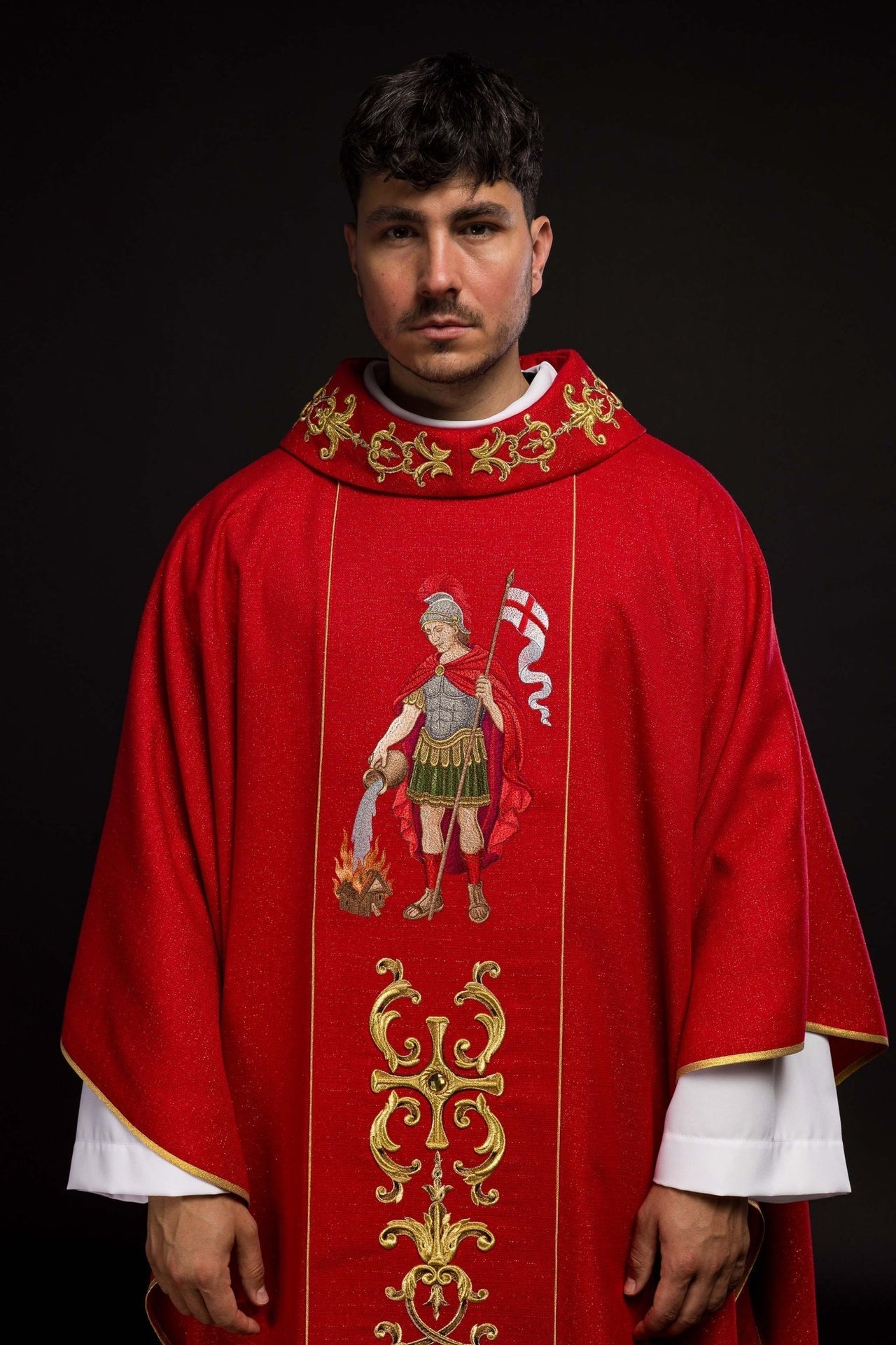 Ornat Haftowany Święty Florian - Złota Tkanina, Polski Produkt - alba.pl