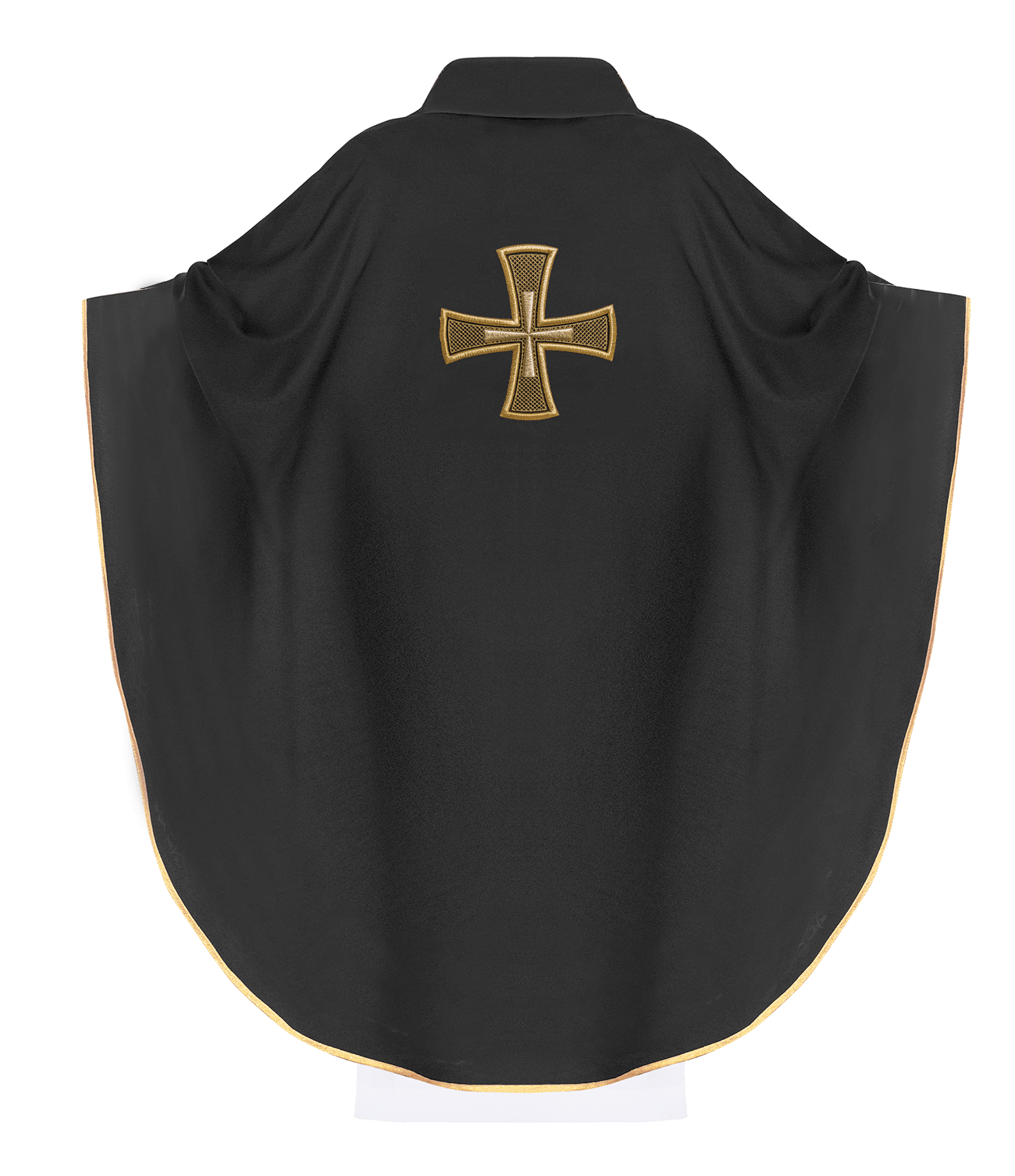 Ornat Liturgiczny Czarny IHS Haftowany Złotą Nicią - alba.pl