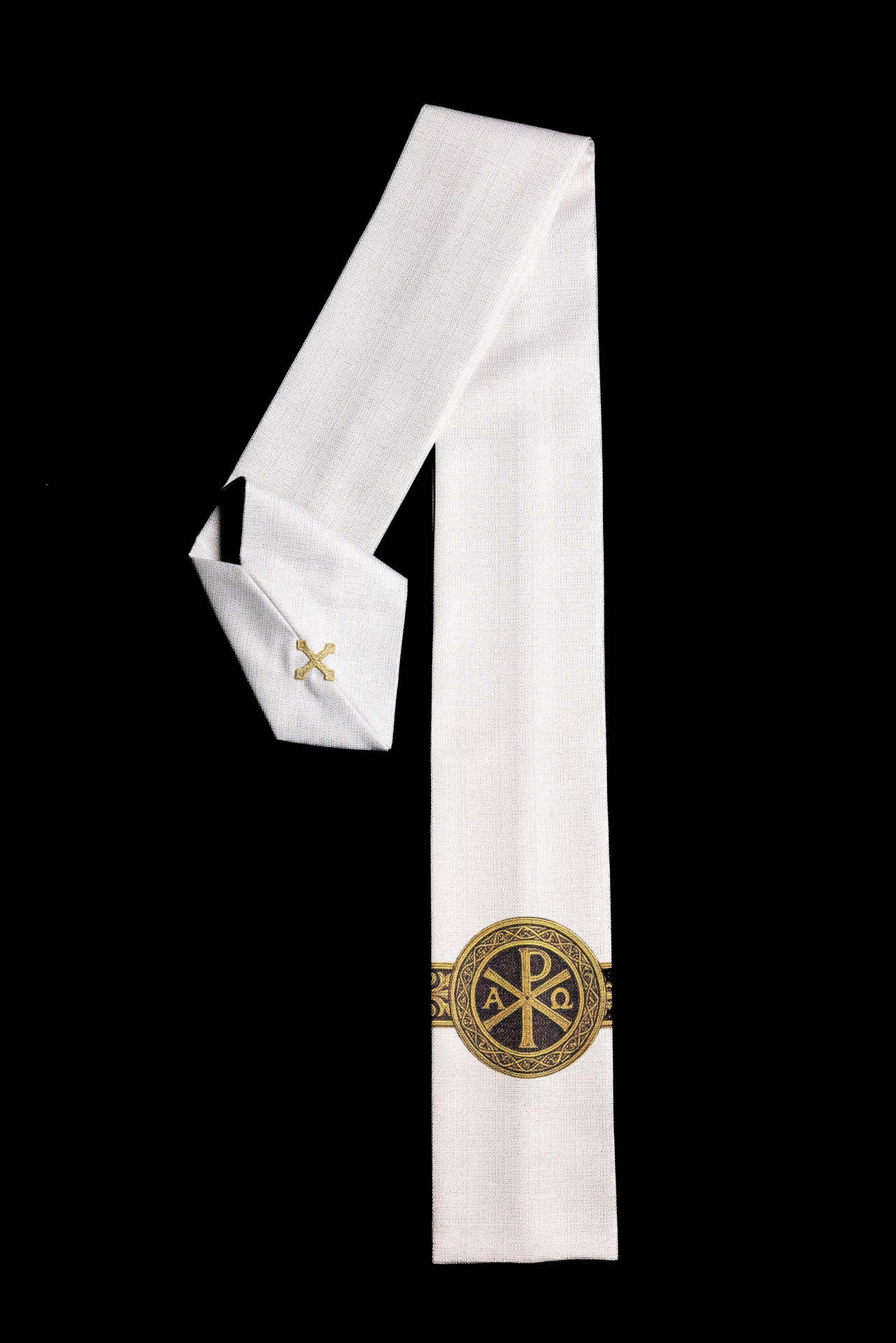 Ornat Liturgiczny Pax Ecru Drukowany Złotem - Symbol Pokoju - alba.pl