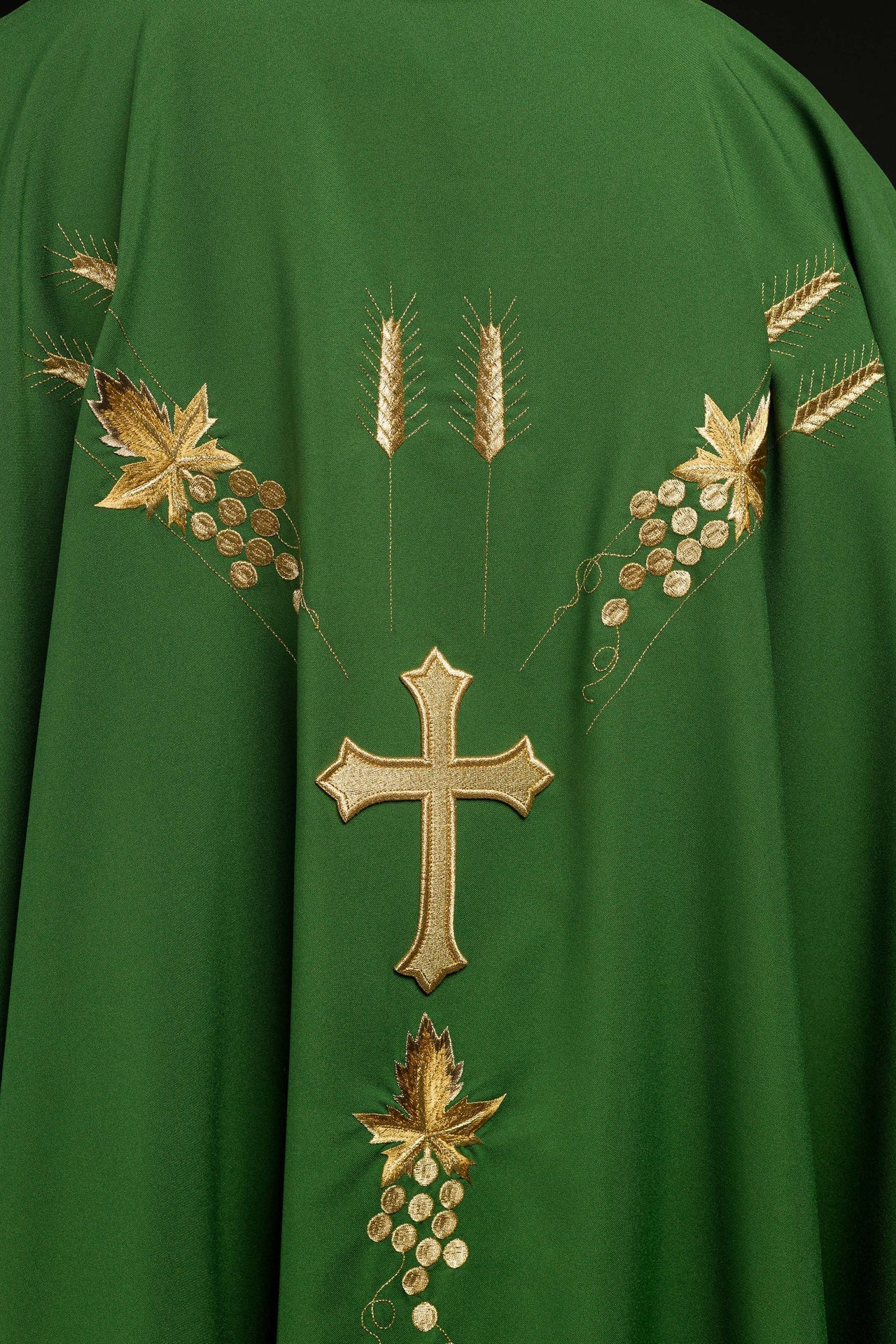 Ornat Liturgiczny Zielony Haft IHS Winogrona - Polski Producent - alba.pl