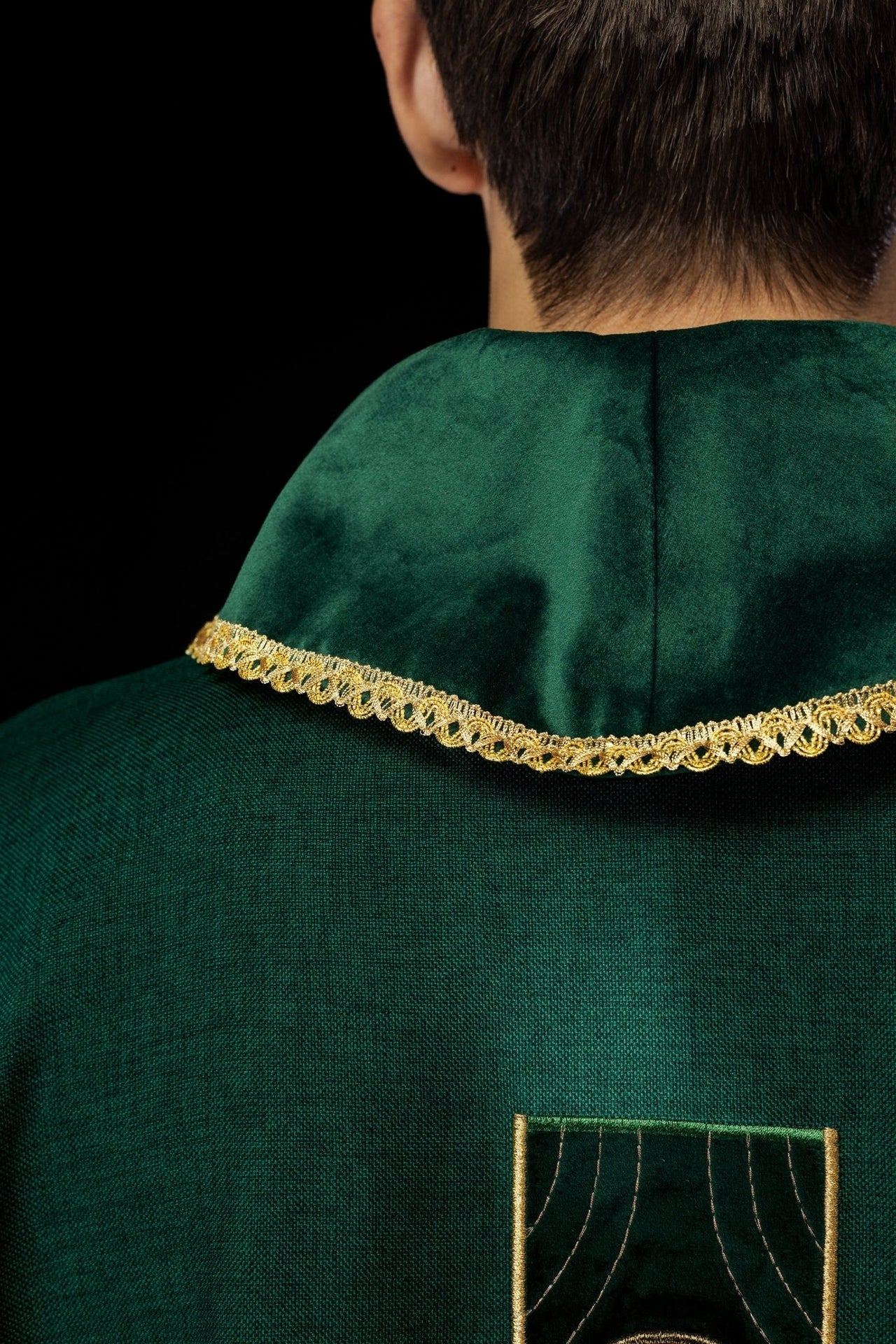 Ornat Liturgiczny Zielony ze Złotymi Krzyżami i Lamówką - alba.pl