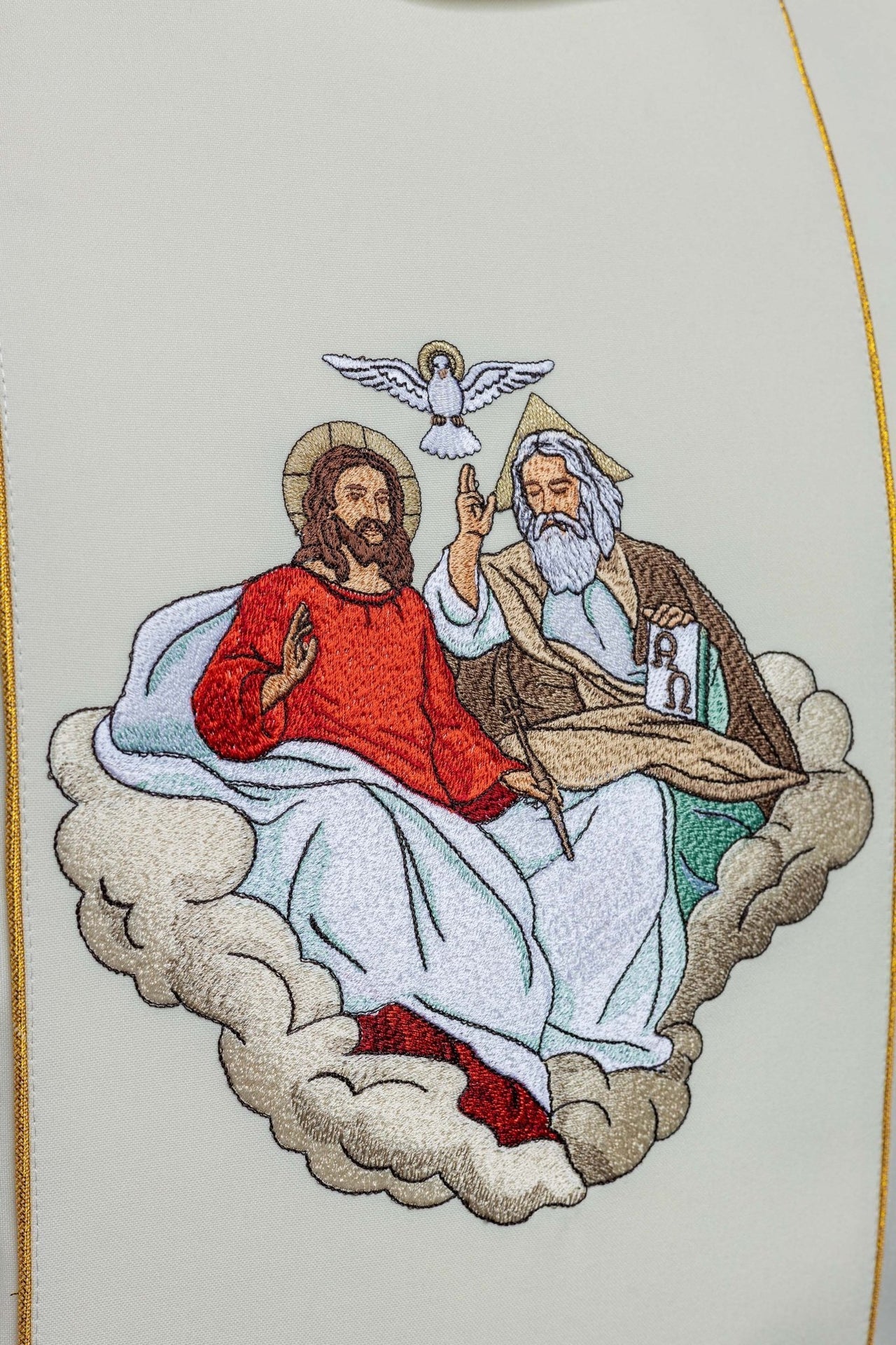 Ornat Liturgiczny Złoty Haft Trójca Święta ze Stułą - alba.pl