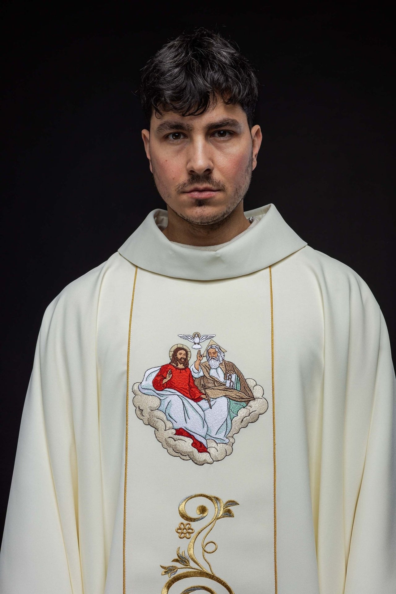 Ornat Liturgiczny Złoty Haft Trójca Święta ze Stułą - alba.pl
