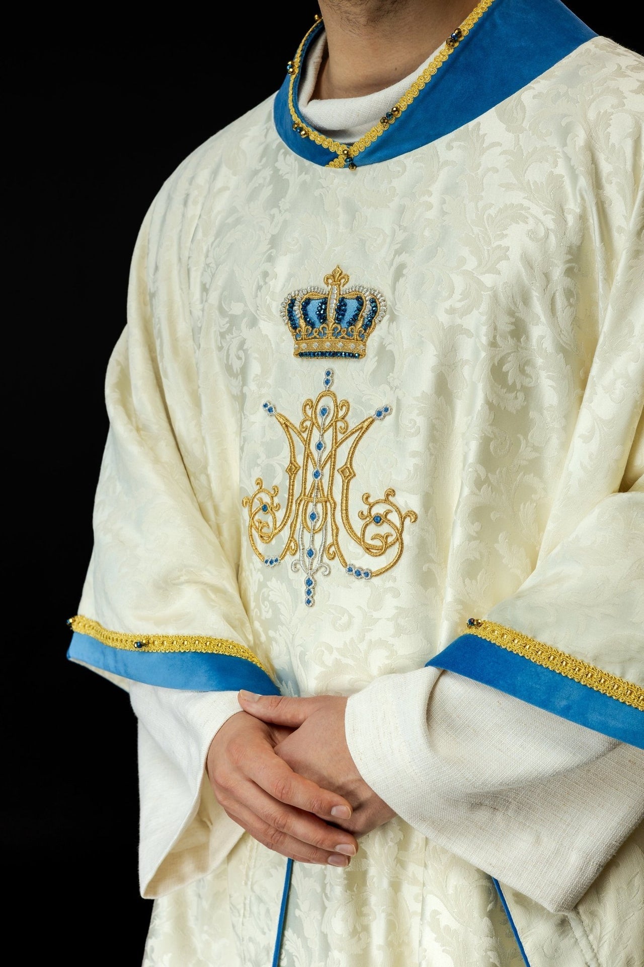 Ornat Maryjny Ręcznie Robiony z Kamieniami Naturalnymi - Handmade 7006 - alba.pl