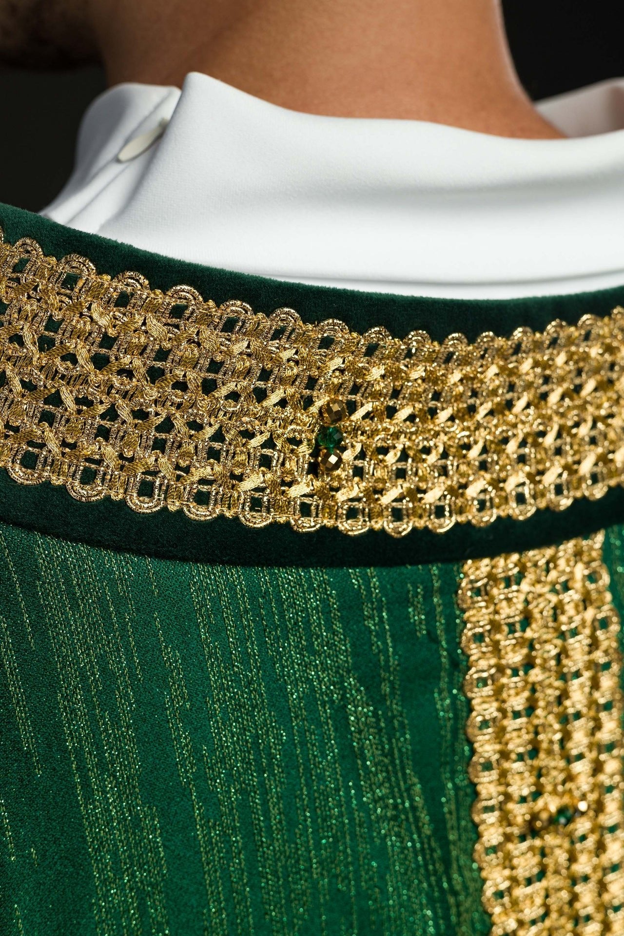 Ornat Ręcznie Wykonany z Naturalnymi Kamieniami Zielony Handmade 7015 - alba.pl