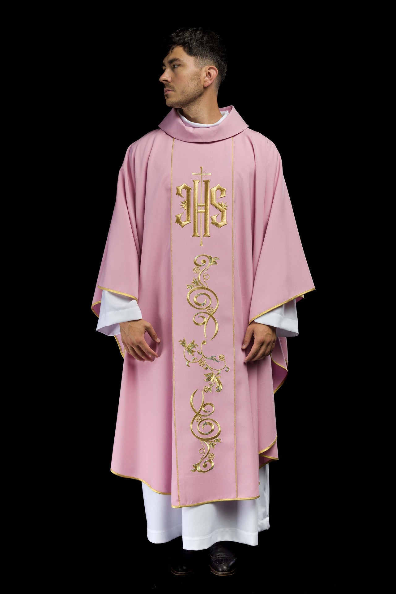 Ornat Różowy Haftowany IHS Symbol Eucharystyczny - alba.pl