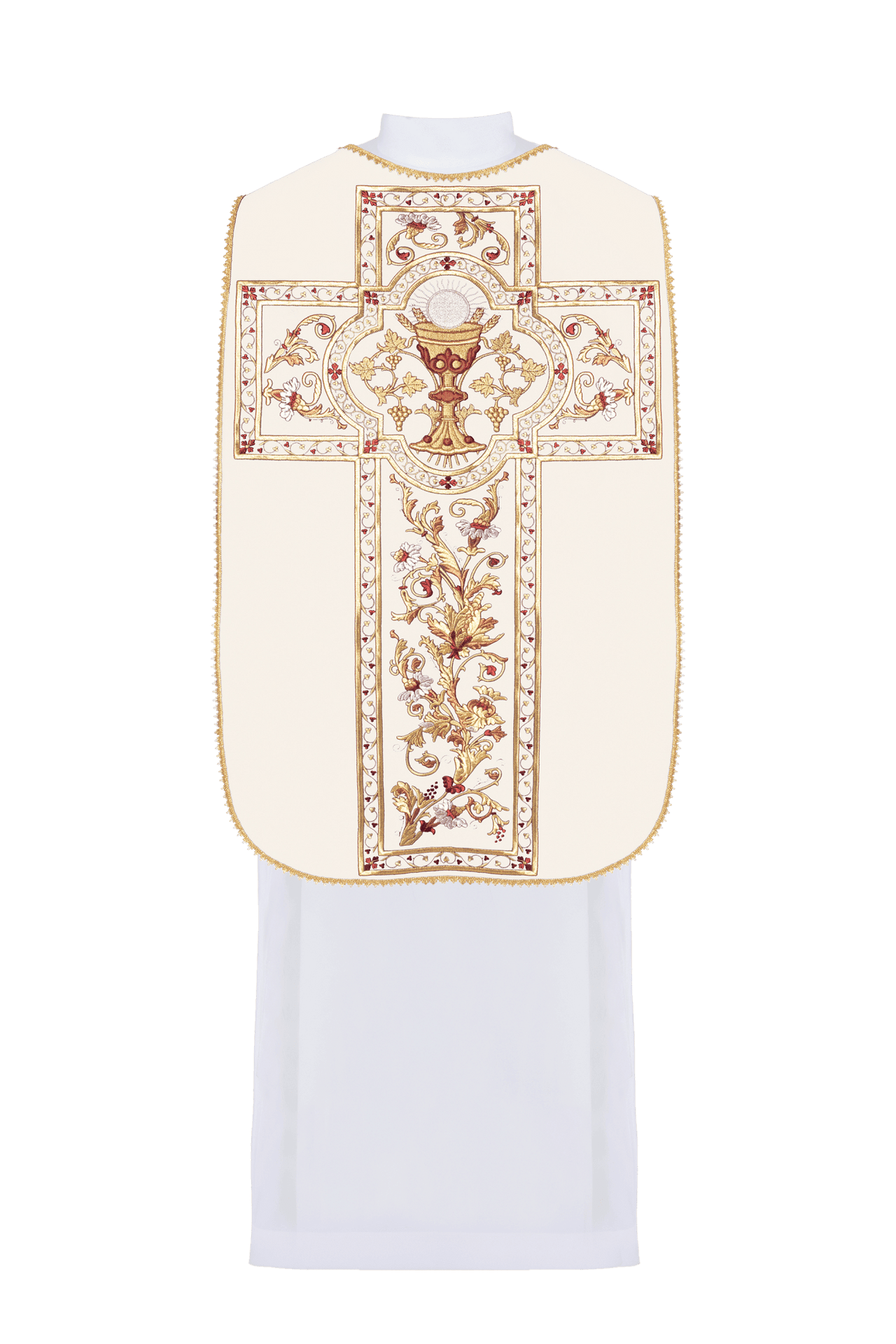 Ornat Rzymski Haftowany Kielich Eucharystyczny - Eleganckie Szaty Liturgiczne - alba.pl