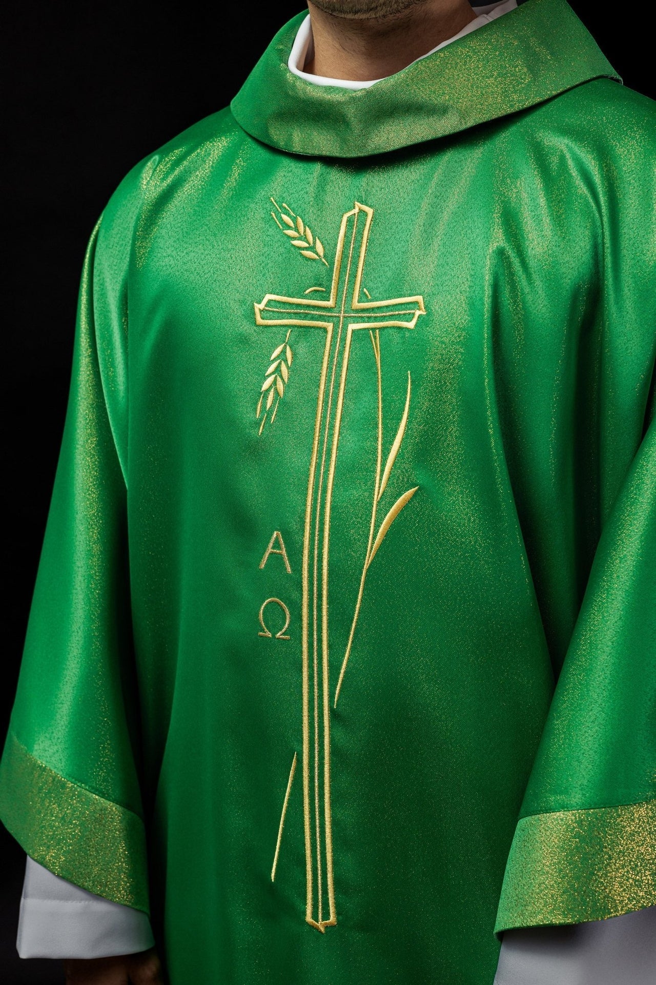 Ornat Zielony z Krzyżem i Kłosem - Polski Wyrób Liturgiczny - alba.pl