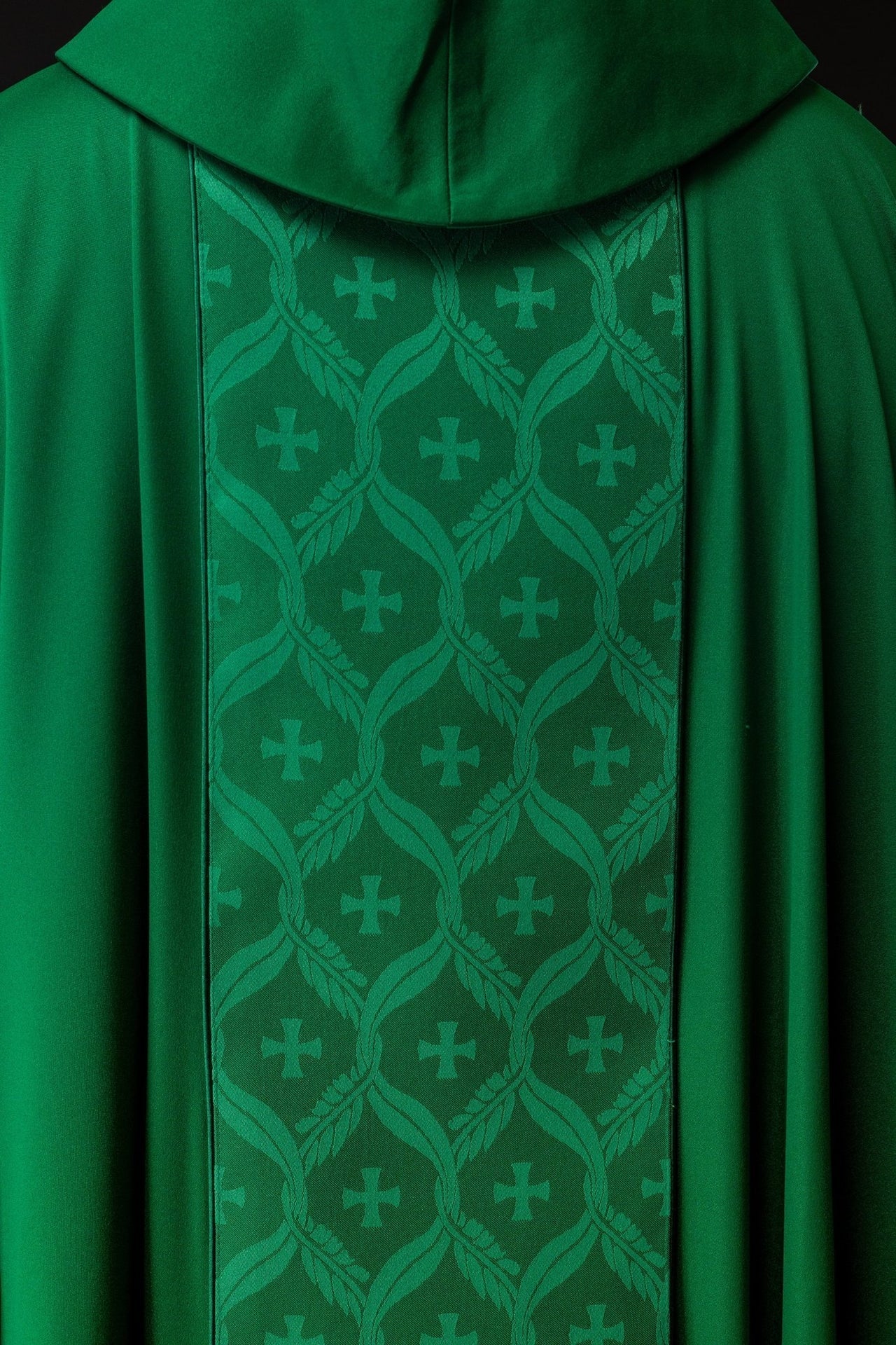 Ornat Zielony z Żakardowym Pasem w Krzyże - Liturgiczny - alba.pl