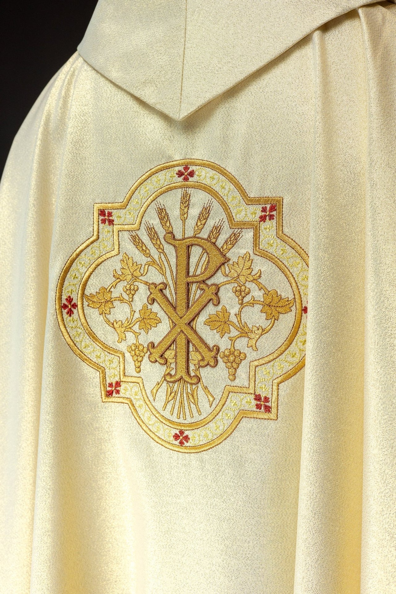 Ornat Złoty IHS PAX Haftowany - Liturgiczny Strój Premium - alba.pl