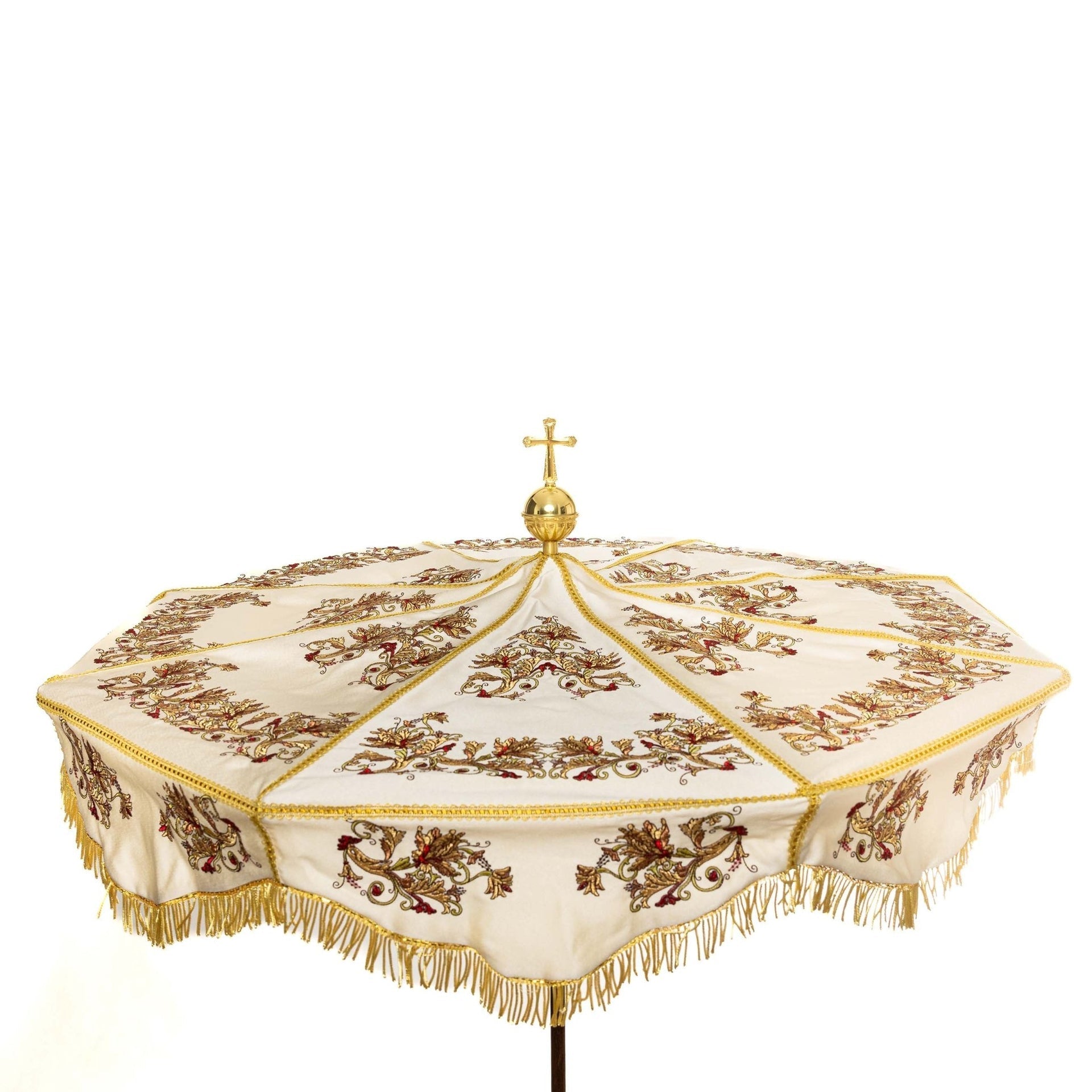 Parasol Procesyjny Lekki Drewniany - Bordowo Ecru - alba.pl