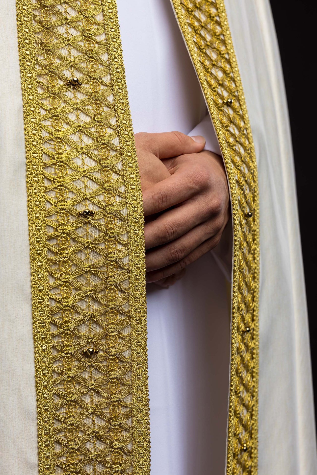 Ręcznie wykonana kapa z naturalnymi kamieniami Handmade 3018 - alba.pl