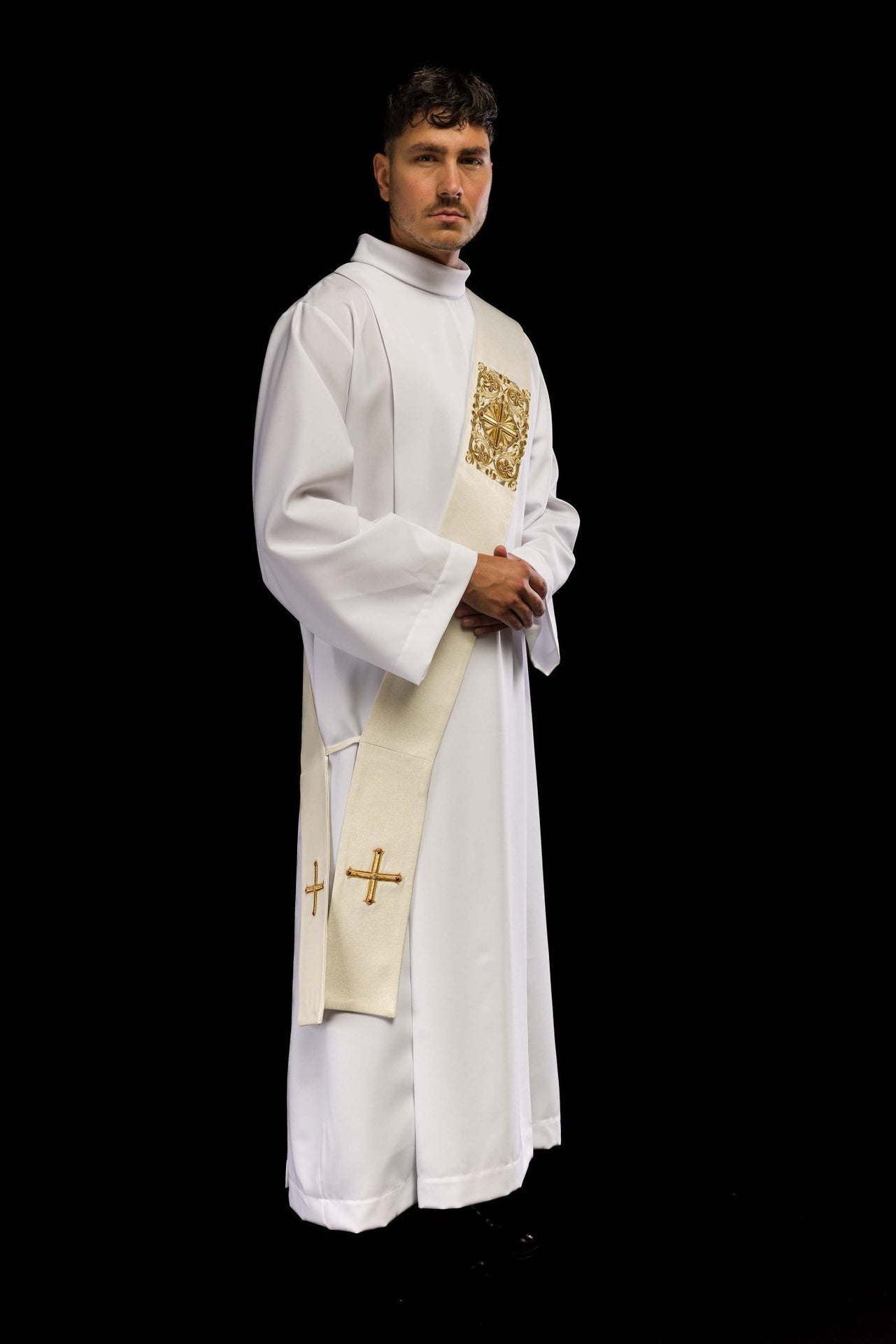 Stuła Diakońska Haftowana Krzyżem LE/2210 Elegancka Liturgia - alba.pl