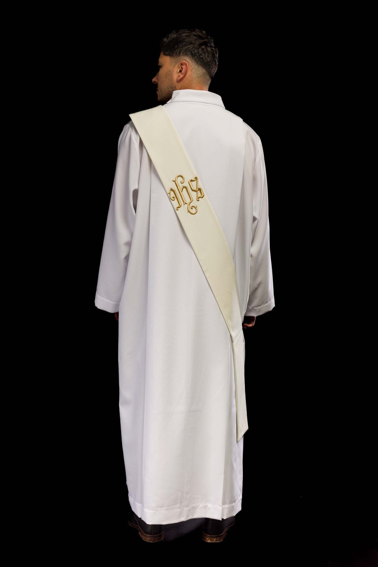 Stuła Diakońska z Haftowanym Symbolem IHS - Elegancka Liturgia - alba.pl