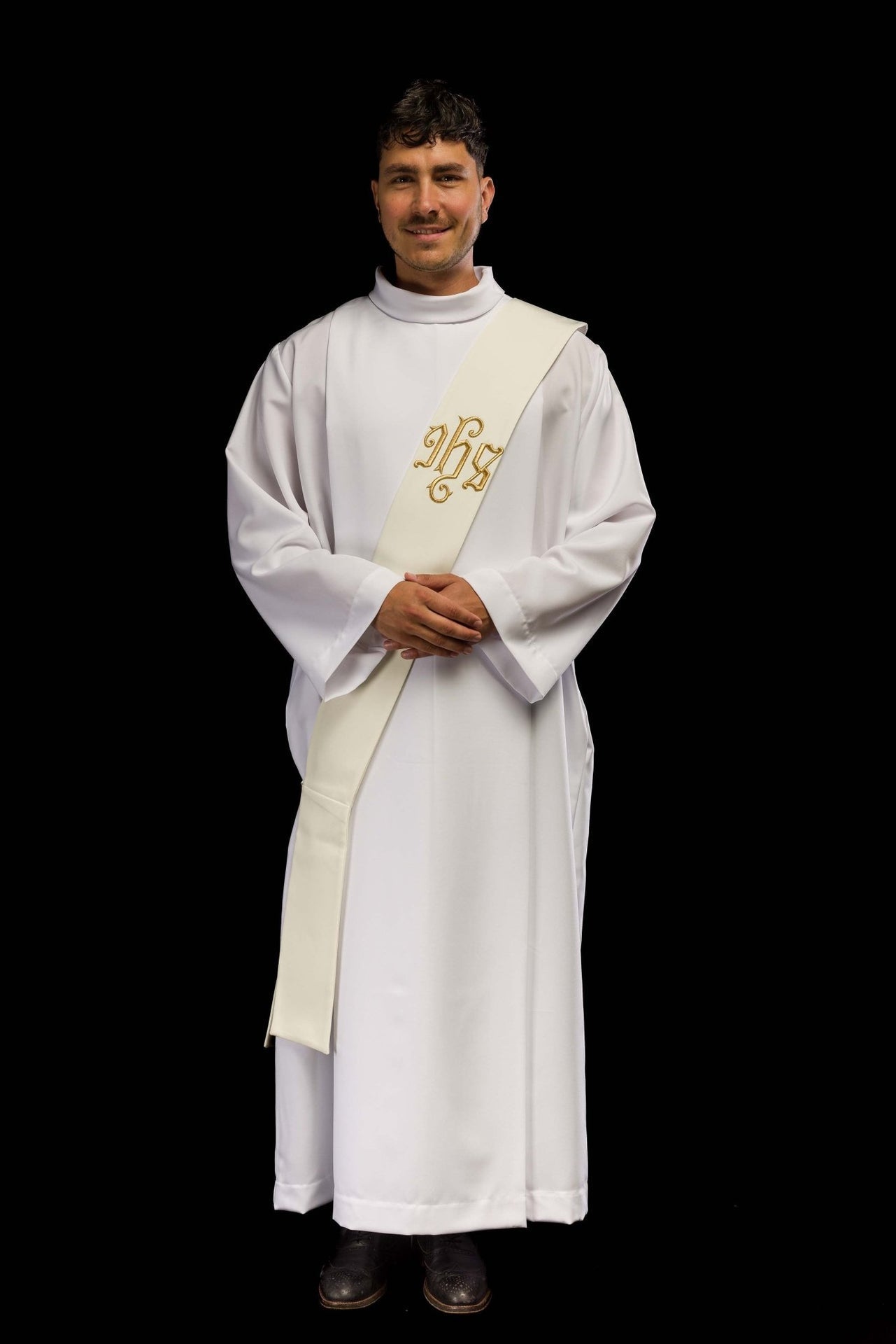 Stuła Diakońska z Haftowanym Symbolem IHS - Elegancka Liturgia - alba.pl