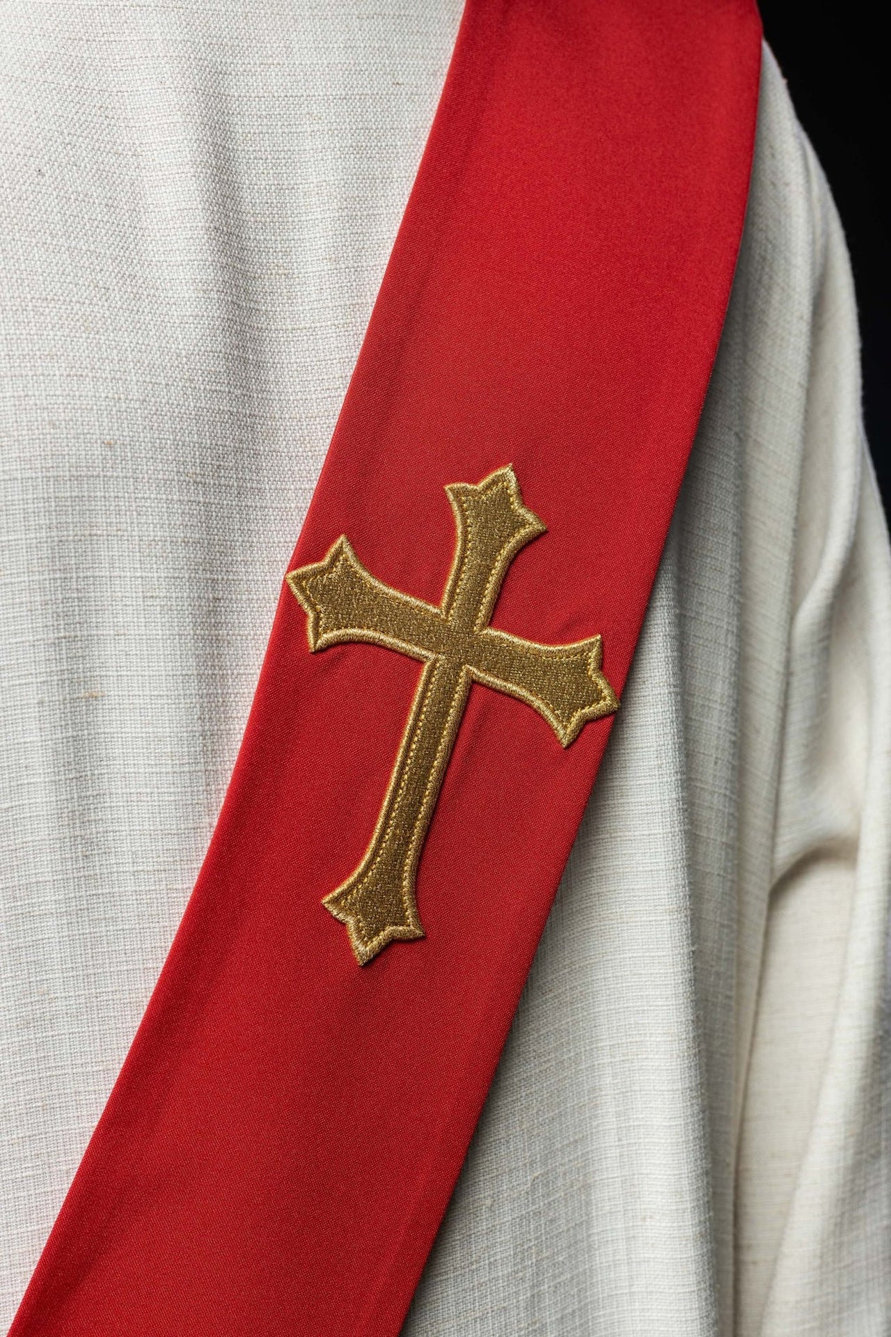 Stuła Diakońska z Krzyżem Haftowanym - Polska Produkcja - alba.pl