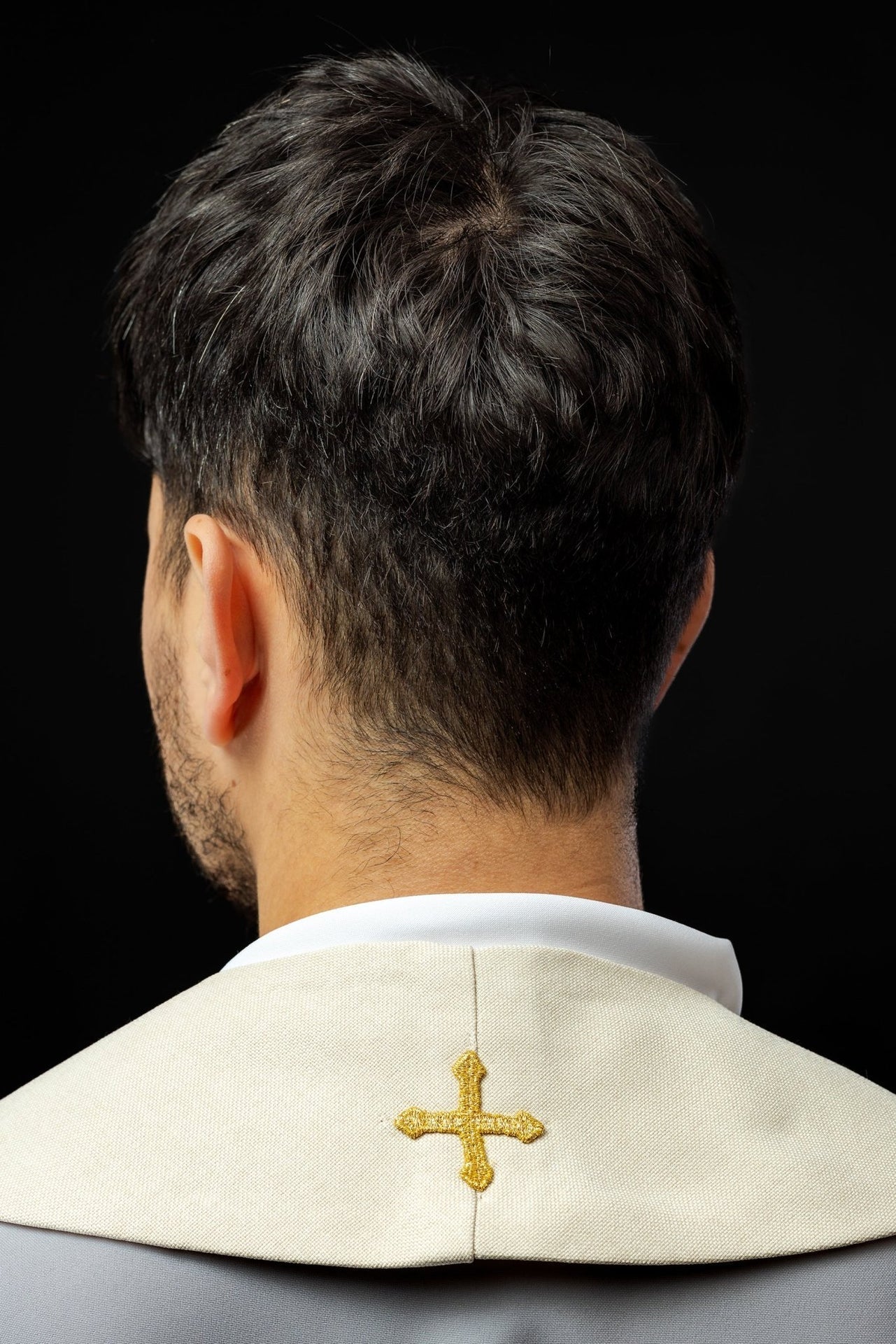 Stuła Haftowana Ecru Pax Ryba Kłos - Liturgiczna Elegancja - alba.pl