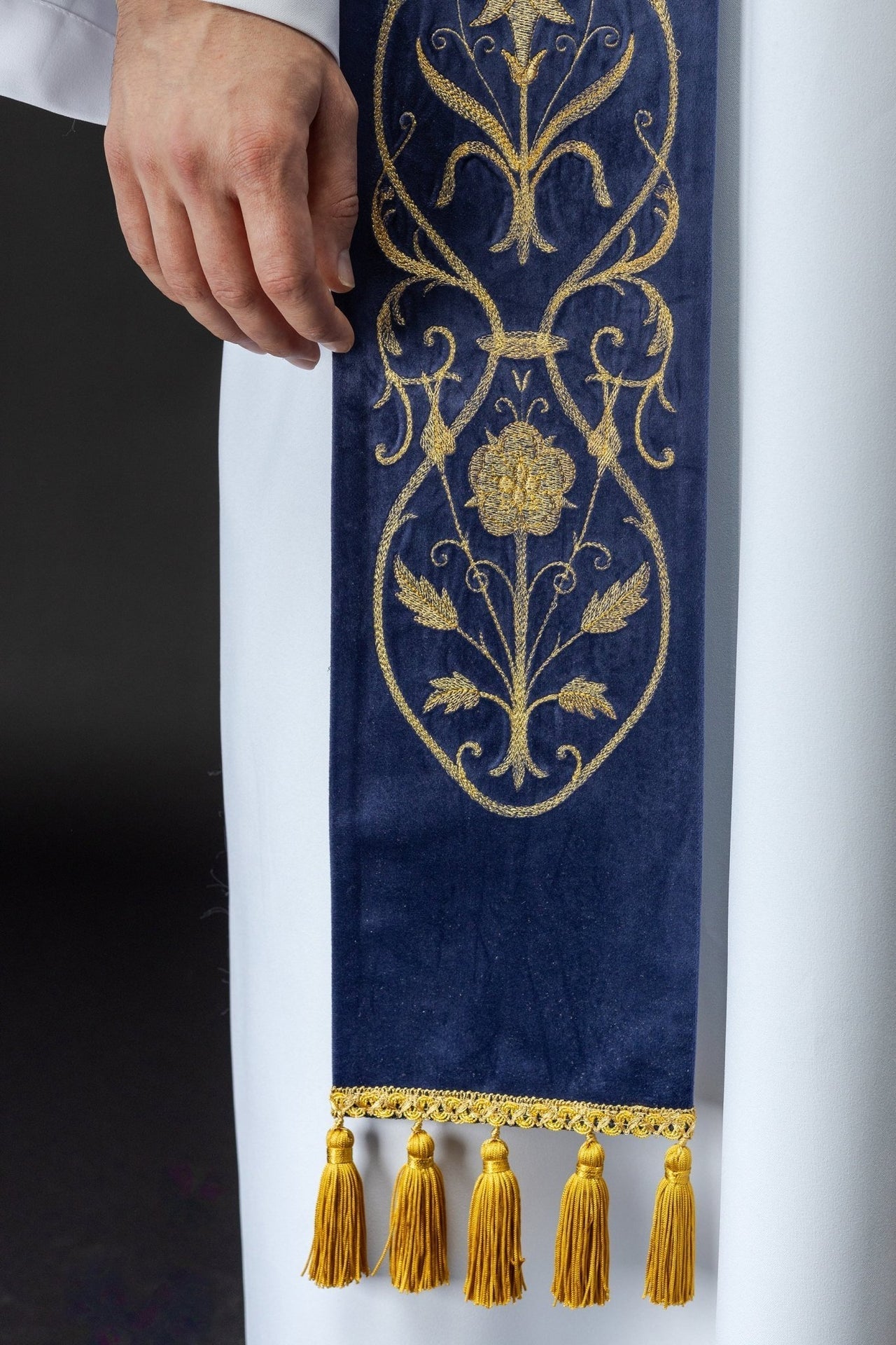 Stuła Kapłańska Fioletowa IHS Haftowana - Elegancka Liturgia - alba.pl