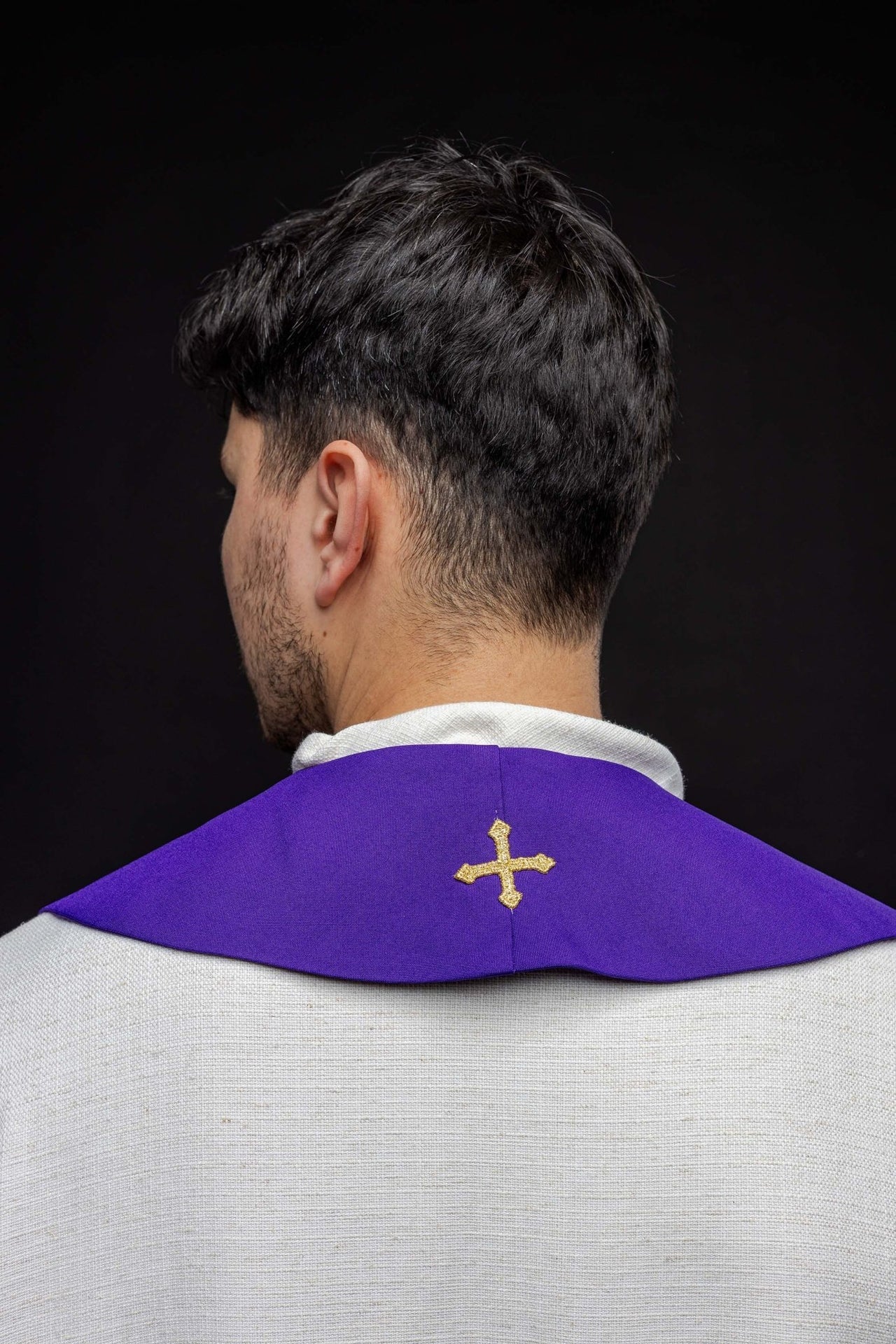 Stuła Kapłańska Fioletowa Kielich IHS - Haft Eucharystyczny - alba.pl