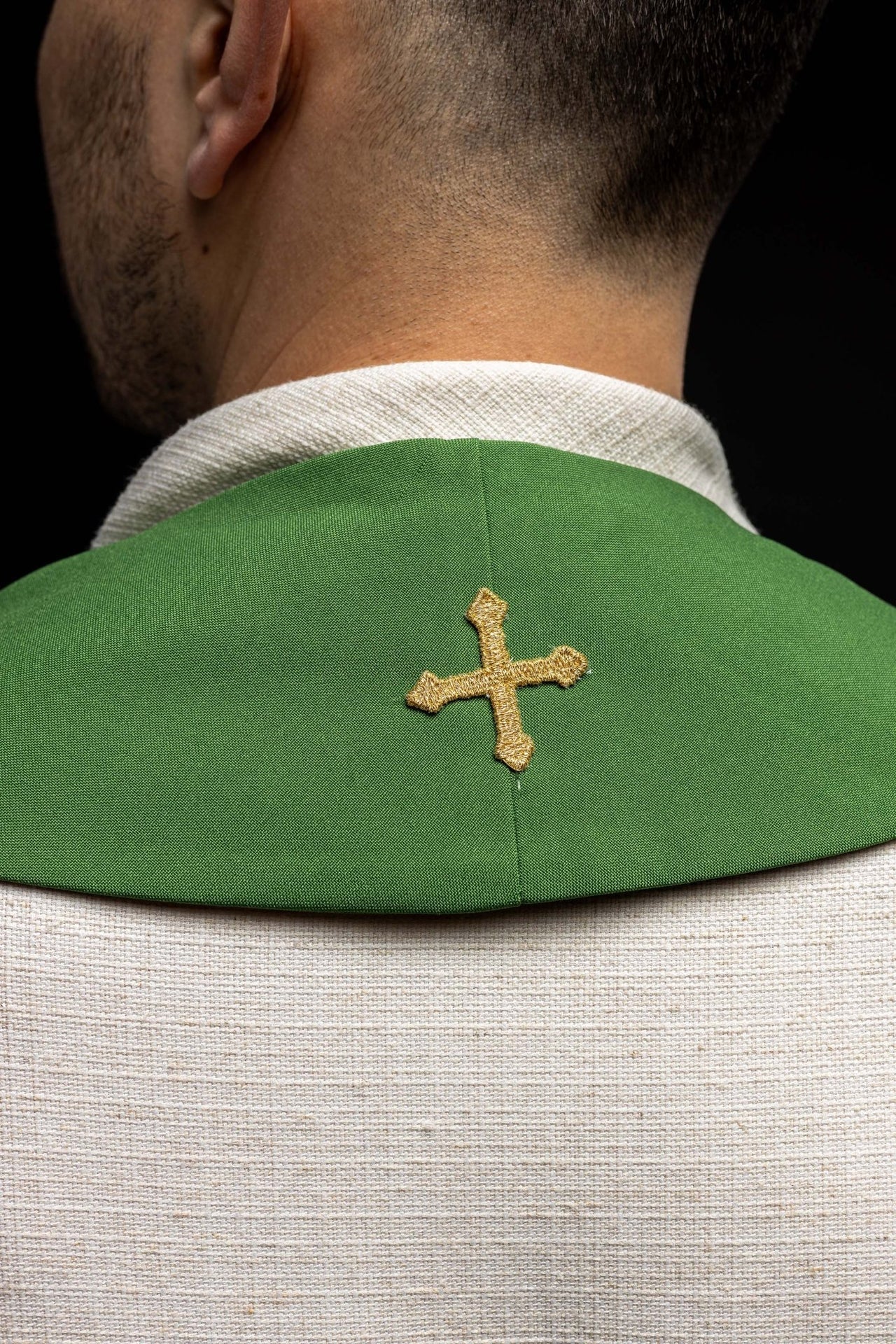 Stuła Kapłańska Zielona Haftowana Ryby - Elegancka Liturgiczna - alba.pl