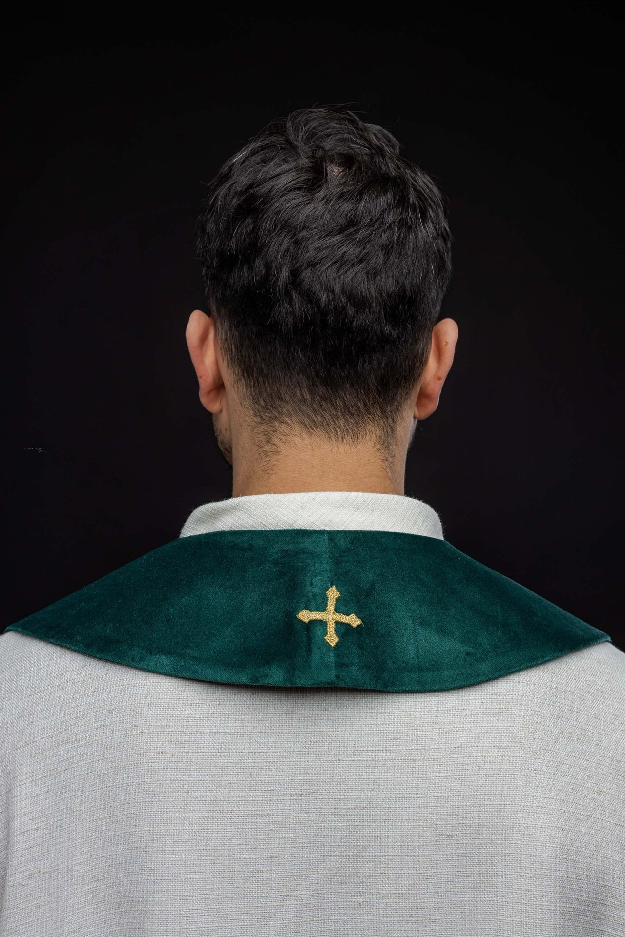 Stuła Kapłańska Zielona z Haftem IHS - Elegancka Liturgia - alba.pl