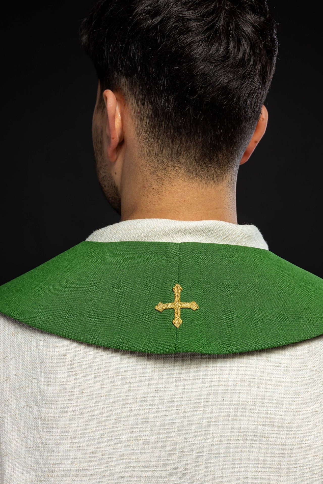 Stuła Kapłańska Zielona z Haftem IHS - Liturgiczna Elegancja - alba.pl