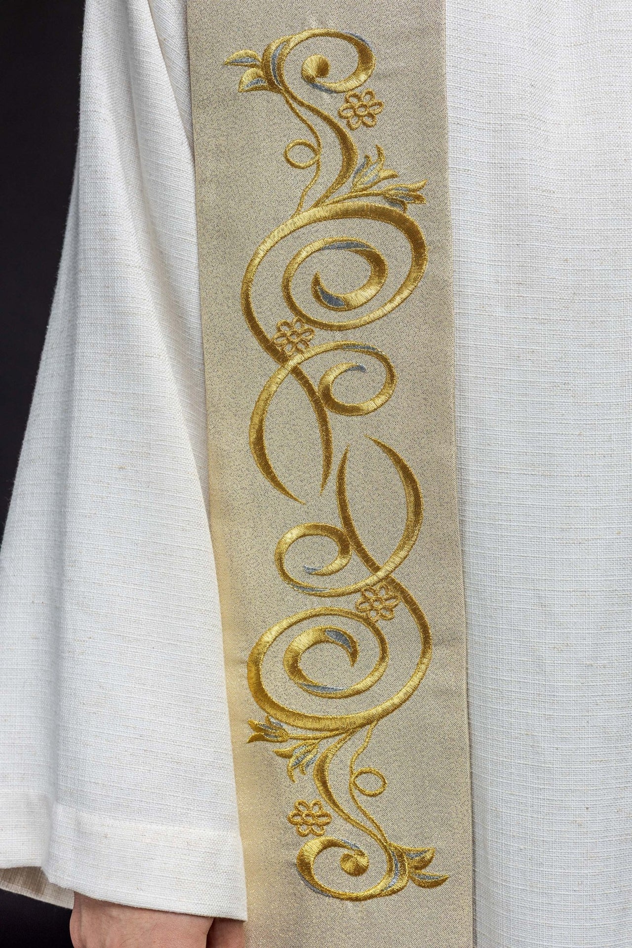 Stuła Kapłańska Złota Haft IHS - Elegancka Liturgia - alba.pl