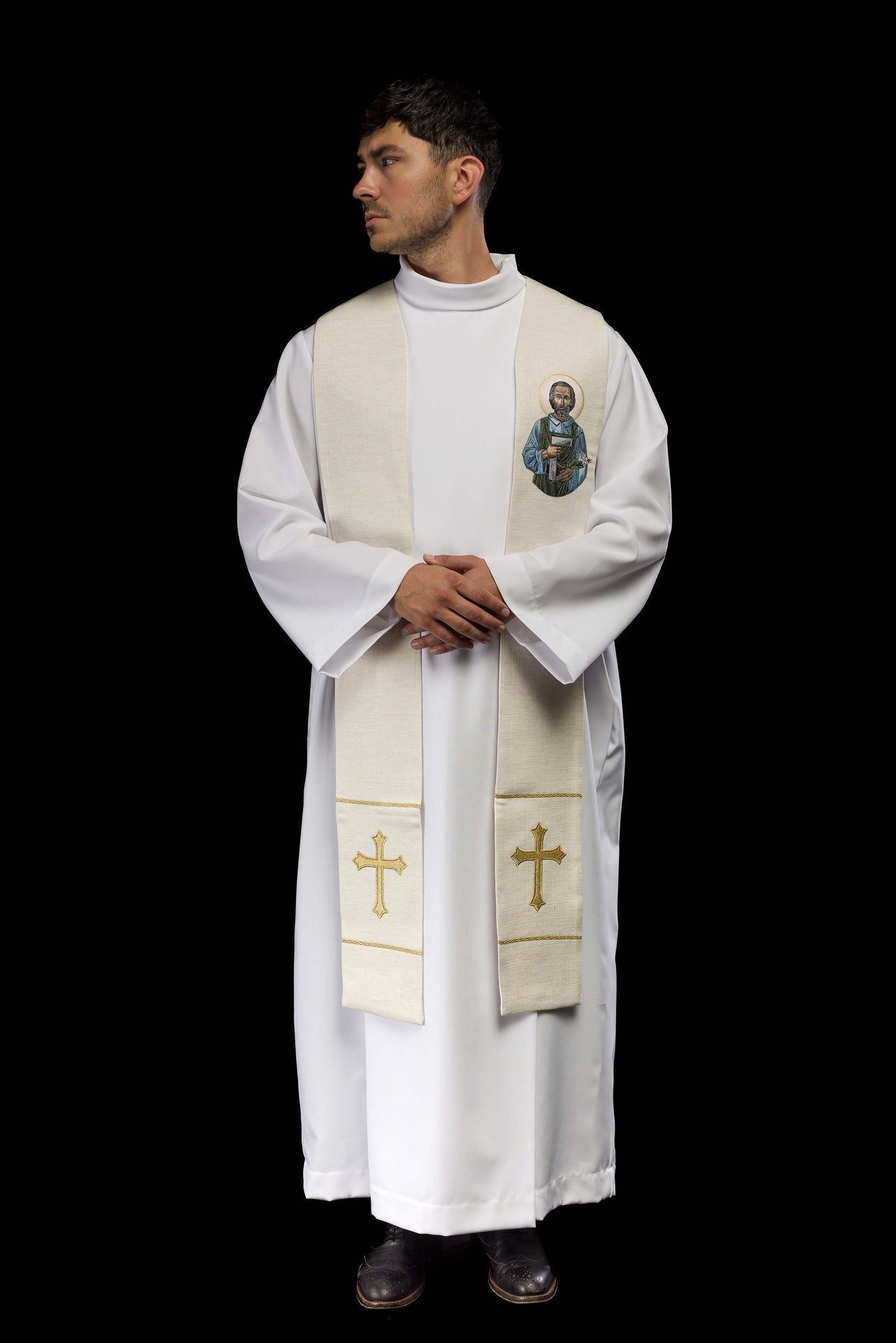 Stuła Liturgiczna Haftowana Święty Józef Robotnik - alba.pl