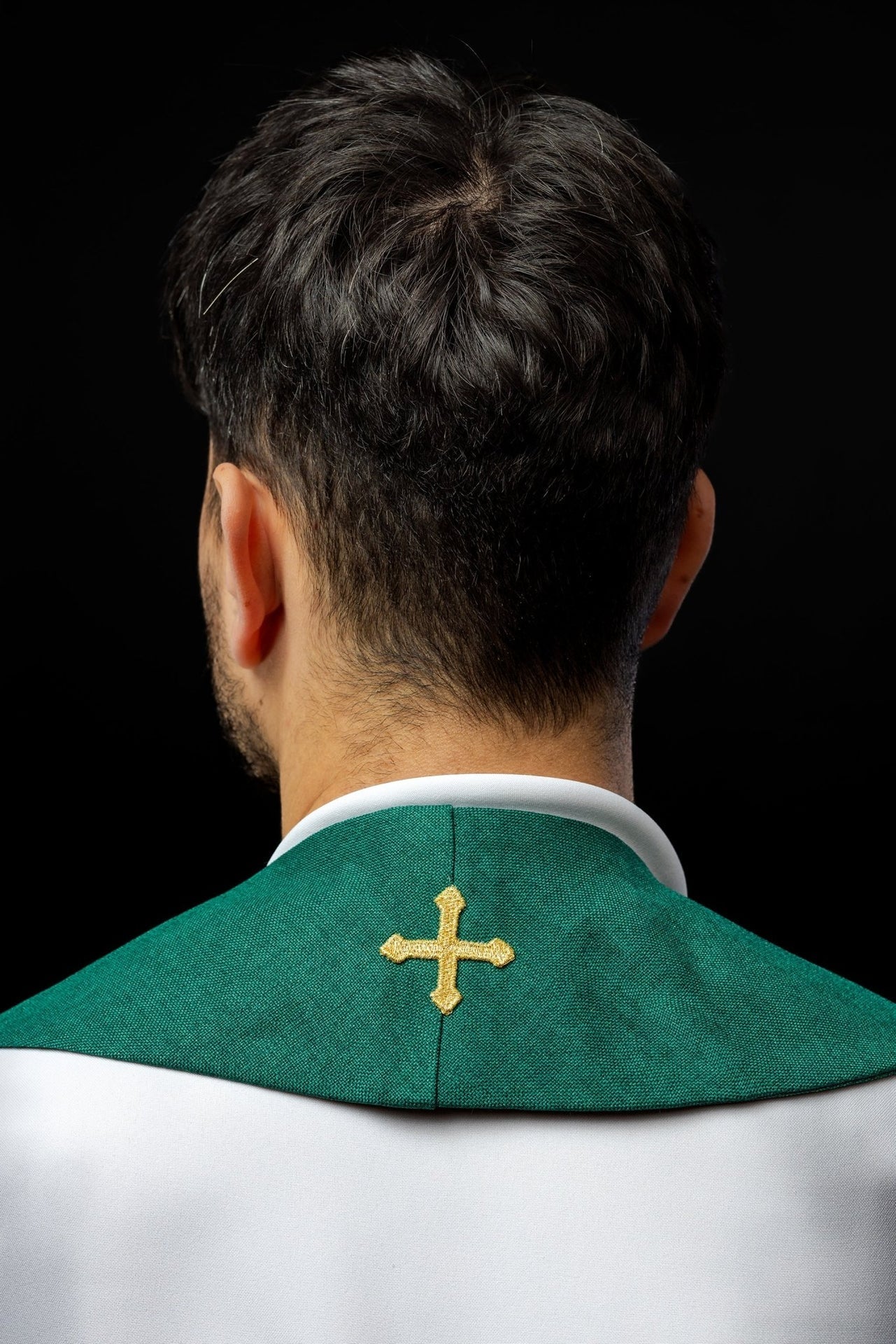 Stuła Liturgiczna Zielona Haftowana Krzyżami - Elegancka i Polska Produkcja - alba.pl