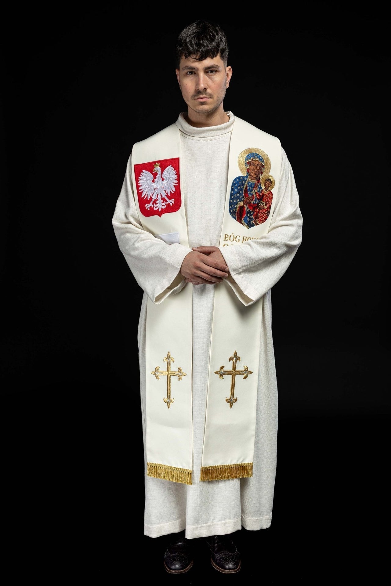 Stuła Maryjna Haftowana Matka Boska Częstochowska Królowa Polski - alba.pl