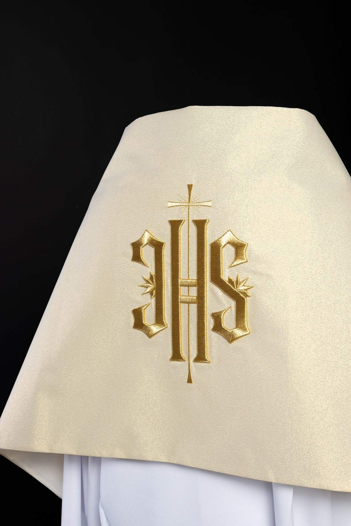 Welon liturgiczny haftowany IHS w kolorze złotym - alba.pl