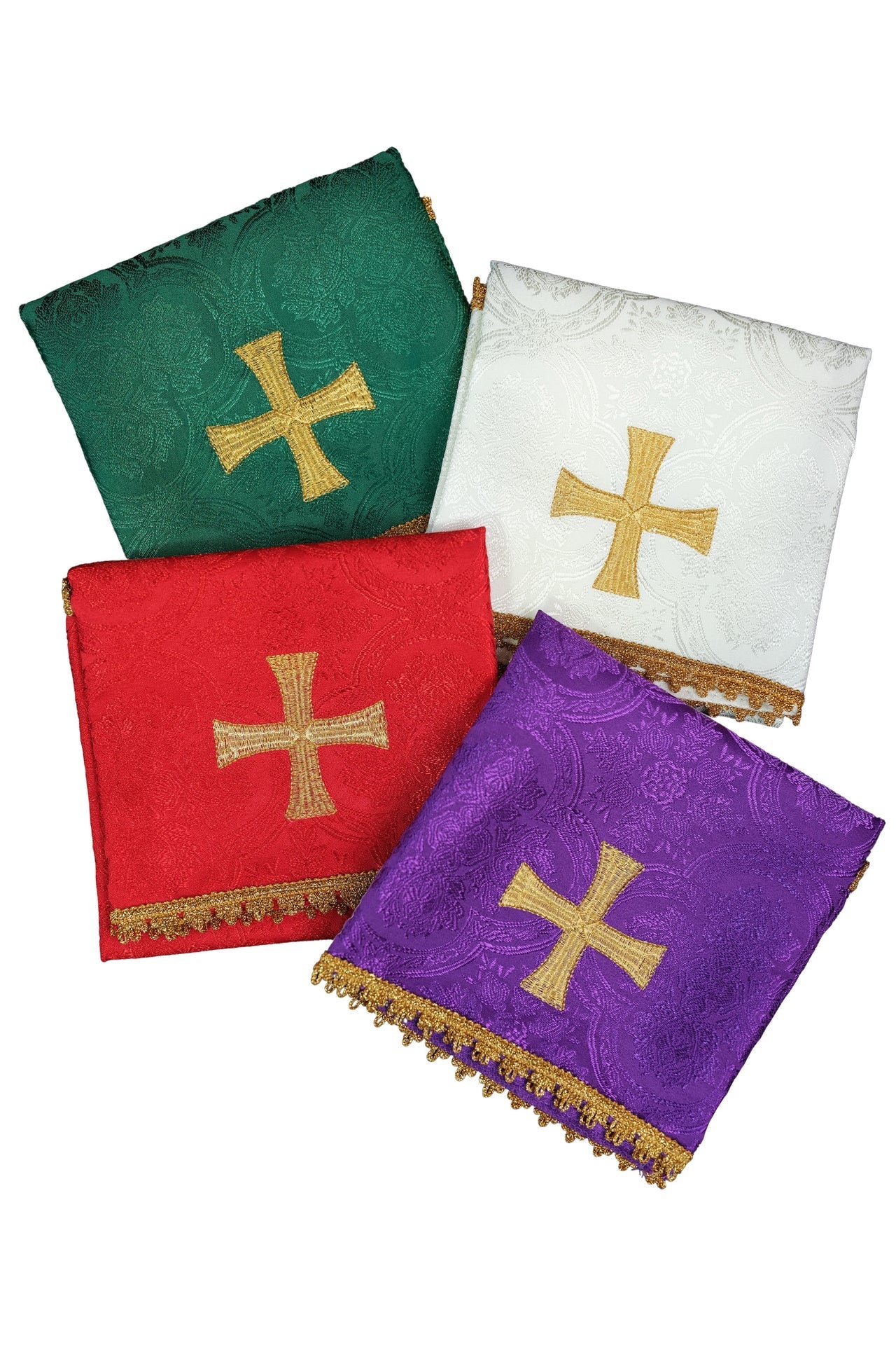 Zestaw Welonów Kielichowych Żakardowych Cztery Kolory Liturgiczne - alba.pl