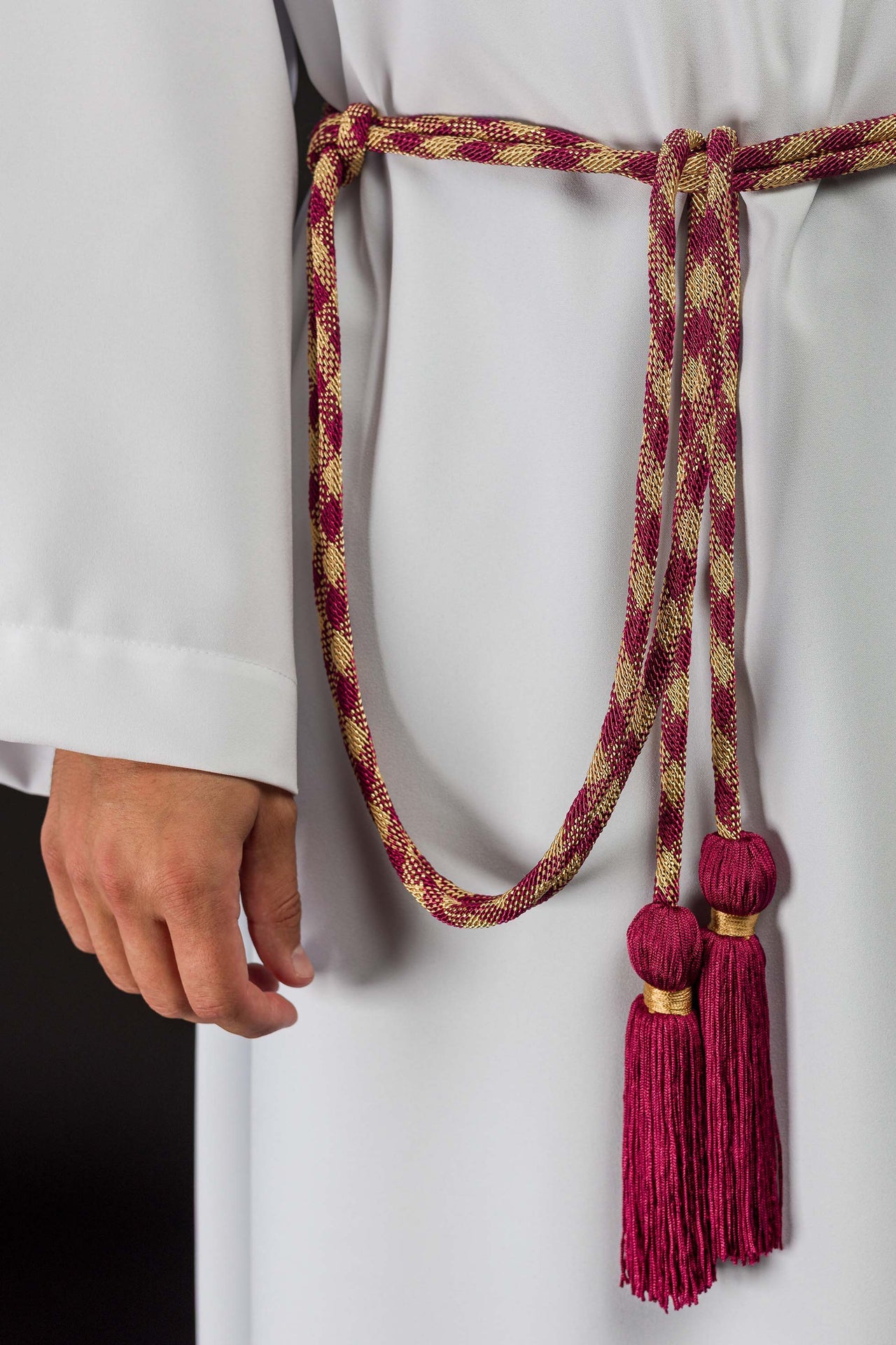 Cingulum liturgiczne czerwono-złote premium - ORNATY.PL