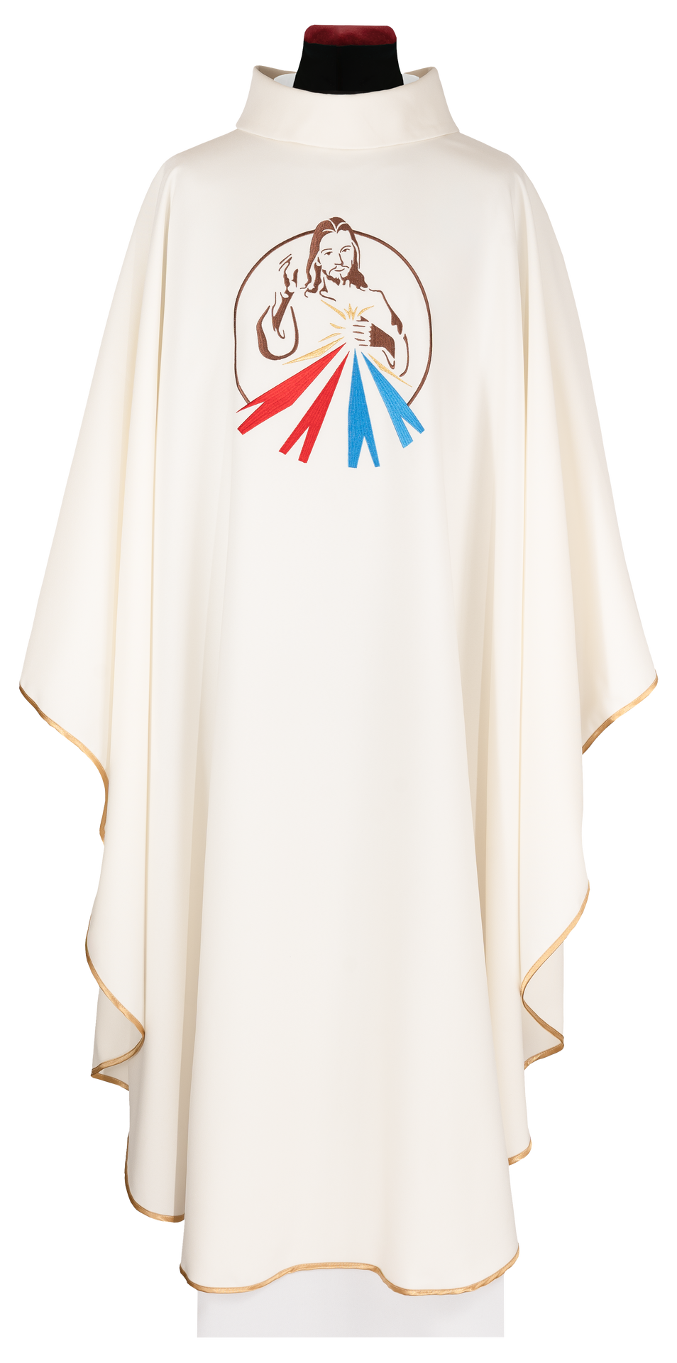 Ornat ecru z wizerunkiem Jezusa Miłosiernego - ORNATY.PL