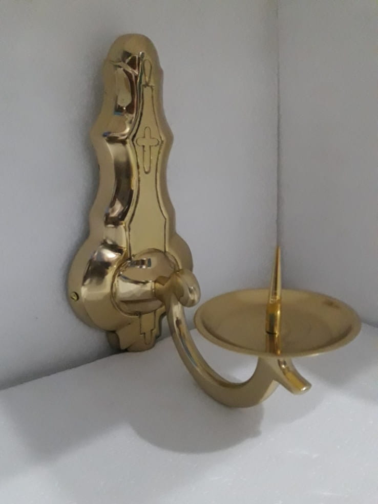 Zacheuszek z mosiądzu (lichtarz naścienny) - ORNATY.PL