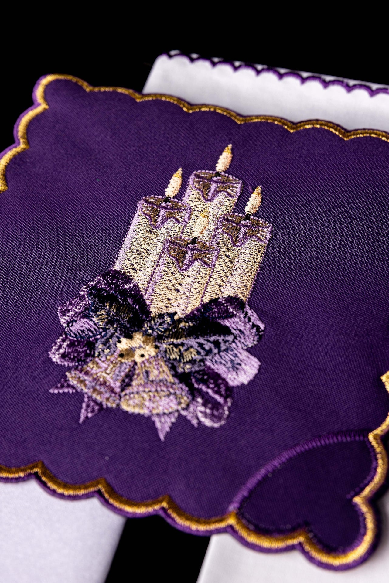 Bielizna Kielichowa Haftowana Adwent - Komplet Liturgiczny - alba.pl