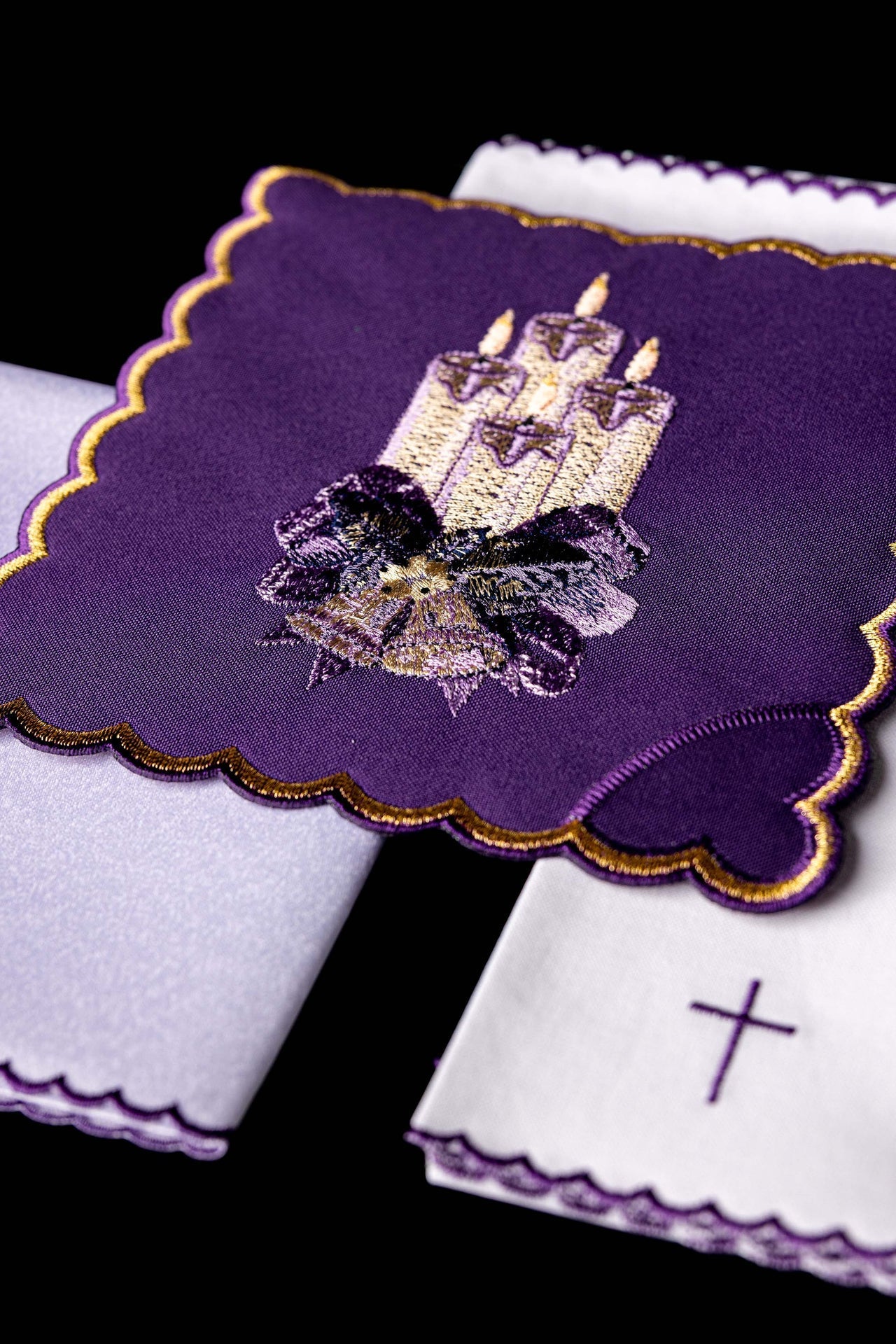 Bielizna Kielichowa Haftowana Adwent - Komplet Liturgiczny - alba.pl